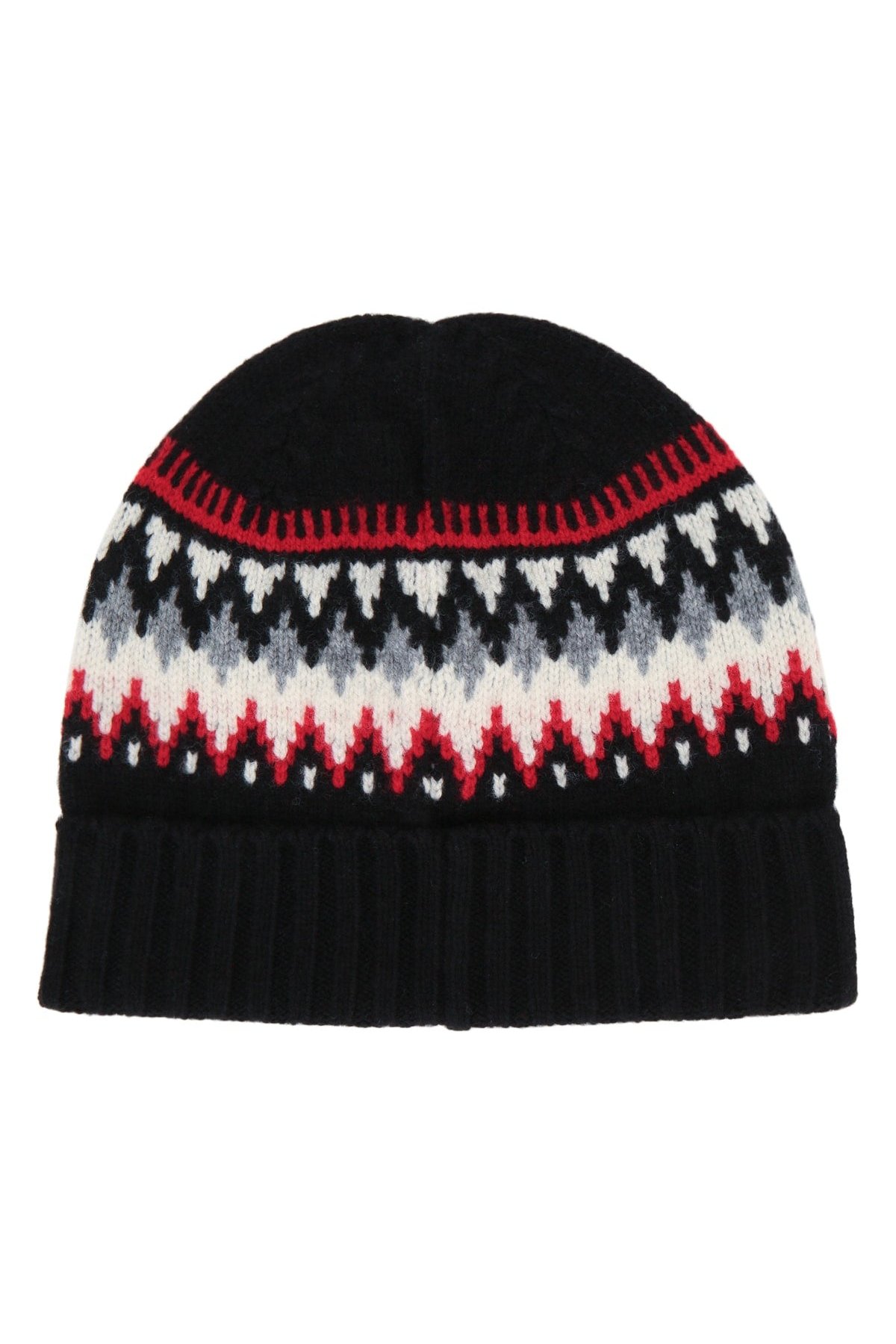 Moncler Jr HAT Fair Isle Knit Winter Hat — Black, view 2