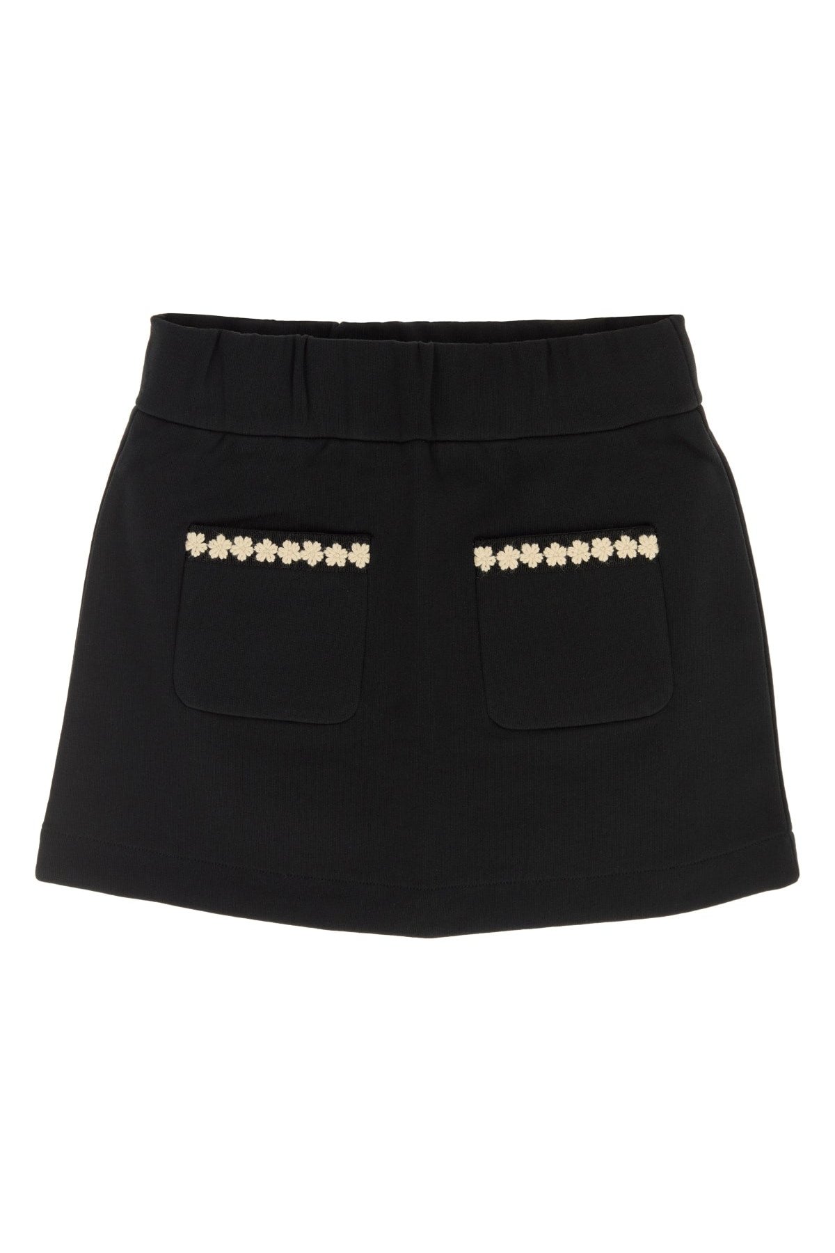Moncler Jr Daisy-Embellished Skirt — Black by Moncler Jr