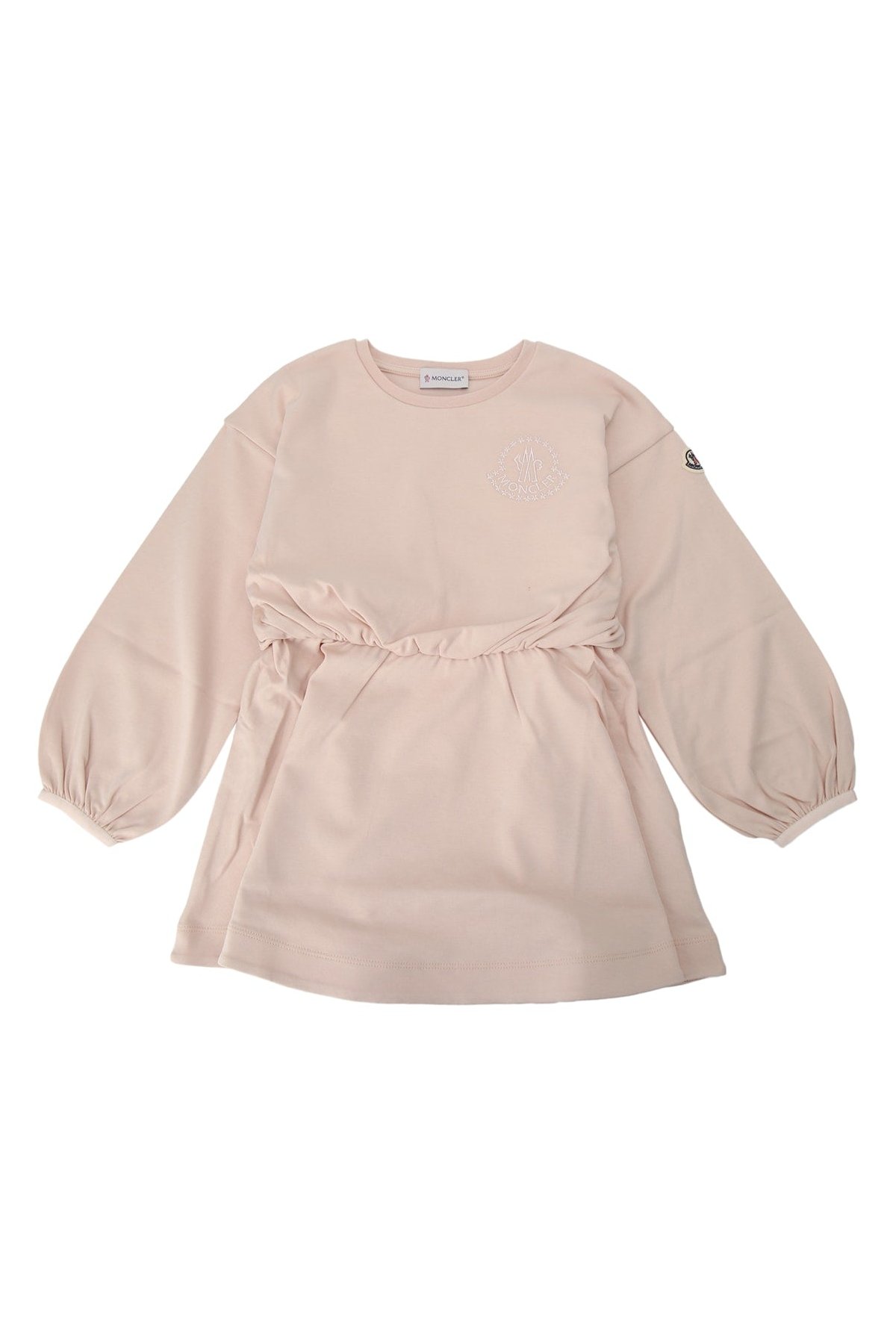 Moncler Jr Crewneck Embroidered Dress — Pink by Moncler Jr