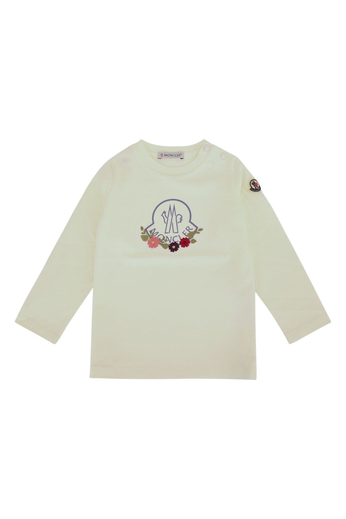 Moncler Jr Logo-Embroidered T-Shirt — Cream by Moncler Jr