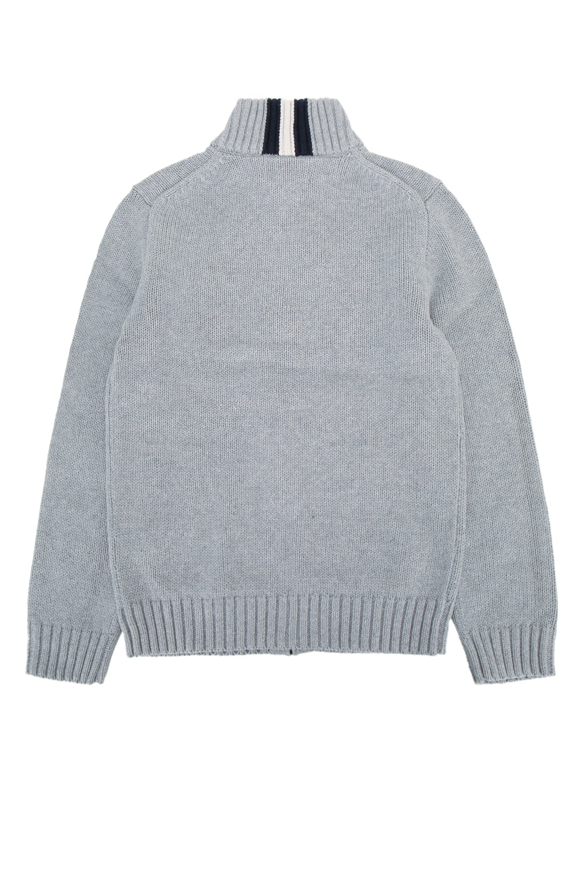 Polo Ralph Lauren Jr Quarter-Zip Cotton Cardigan — Gray, view 2