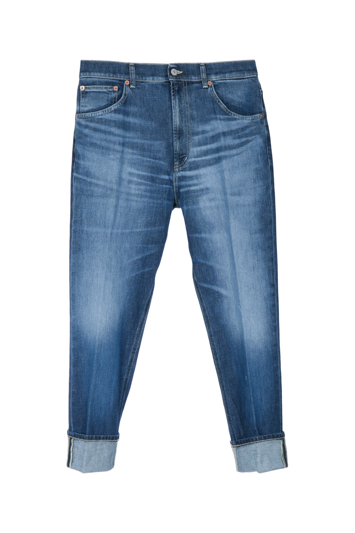 Dondup Cropped Cuff Jeans — Blue by Dondup