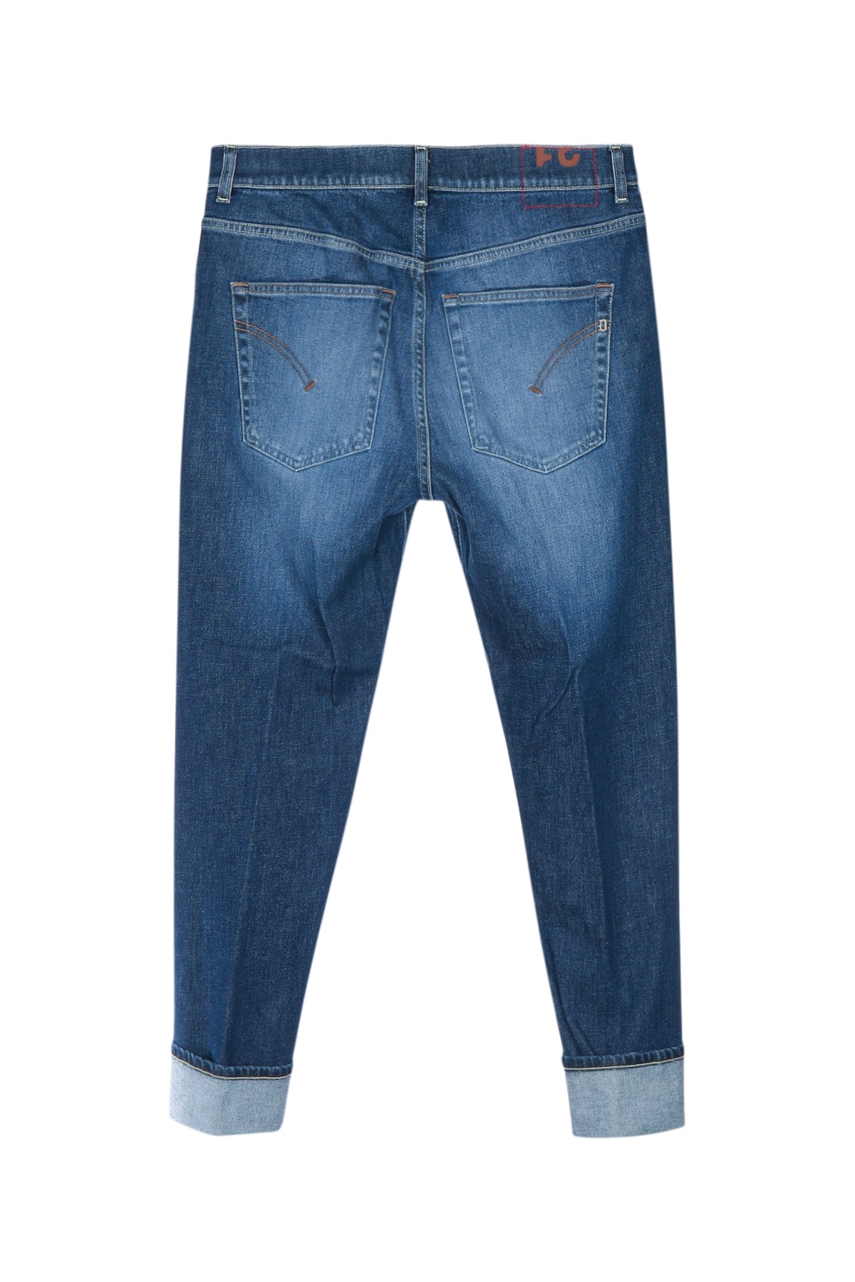 Dondup Cropped Cuff Jeans — Blue, view 2