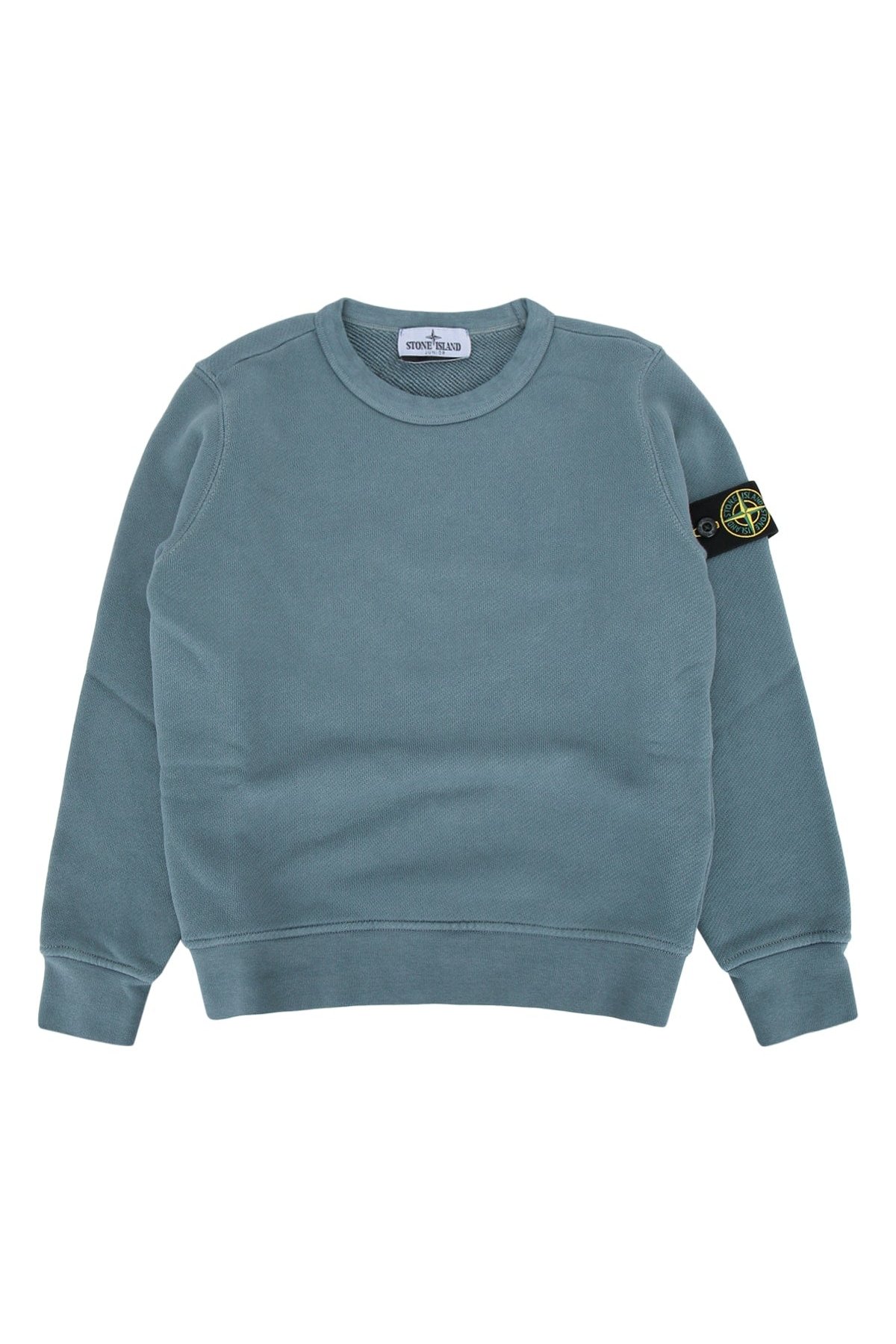 Stone Island Kids Crew-Neck Cotton Sweatshirt — Blue by Stone Island Kids