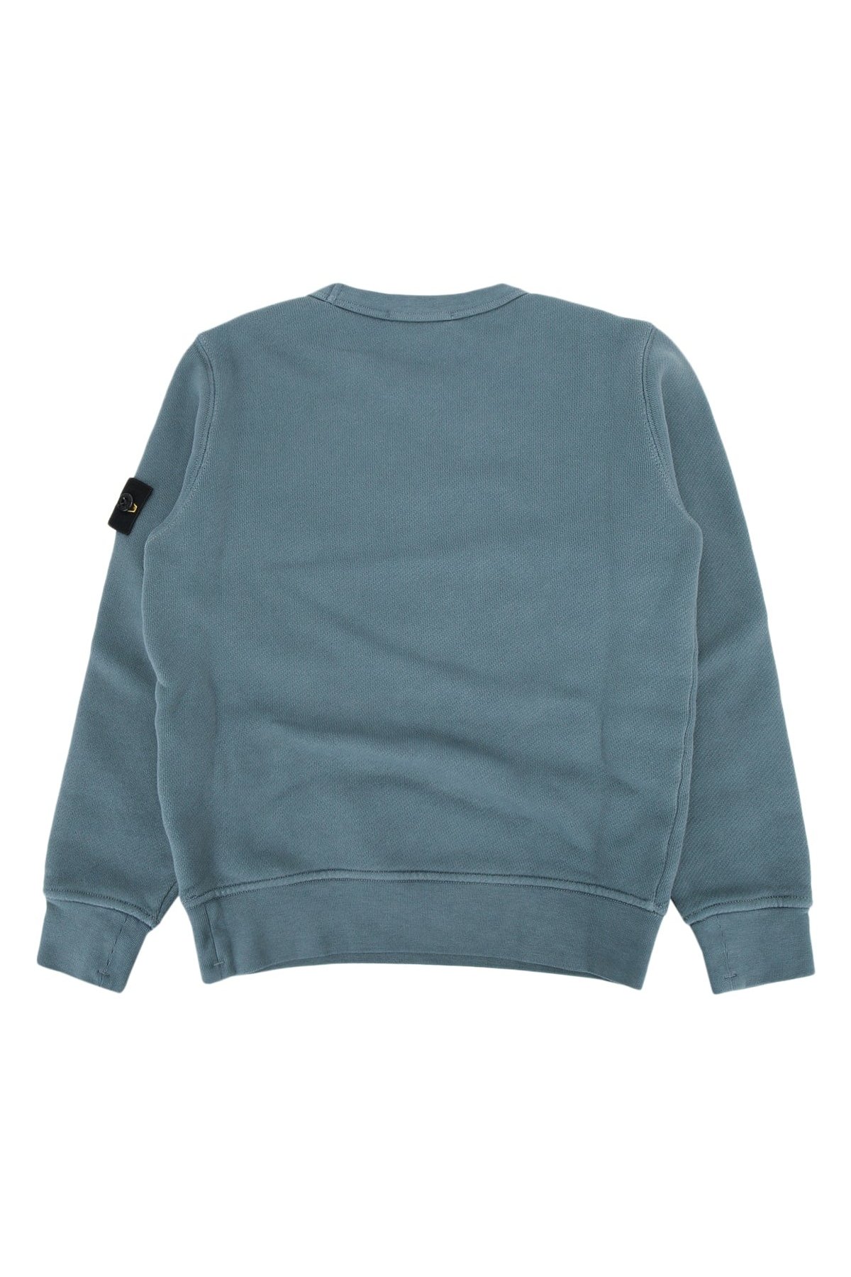 Stone Island Kids Crew-Neck Cotton Sweatshirt — Blue, view 2