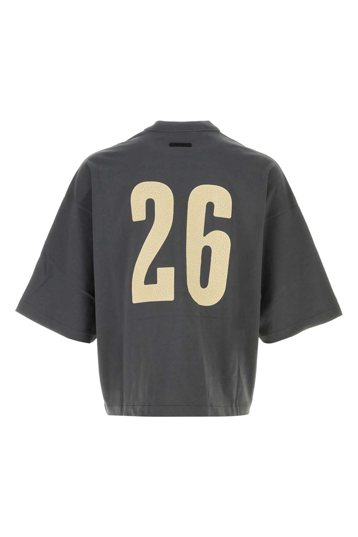 Fear Of God Essential Logo-Printed Cotton T-Shirt — Gray, view 2