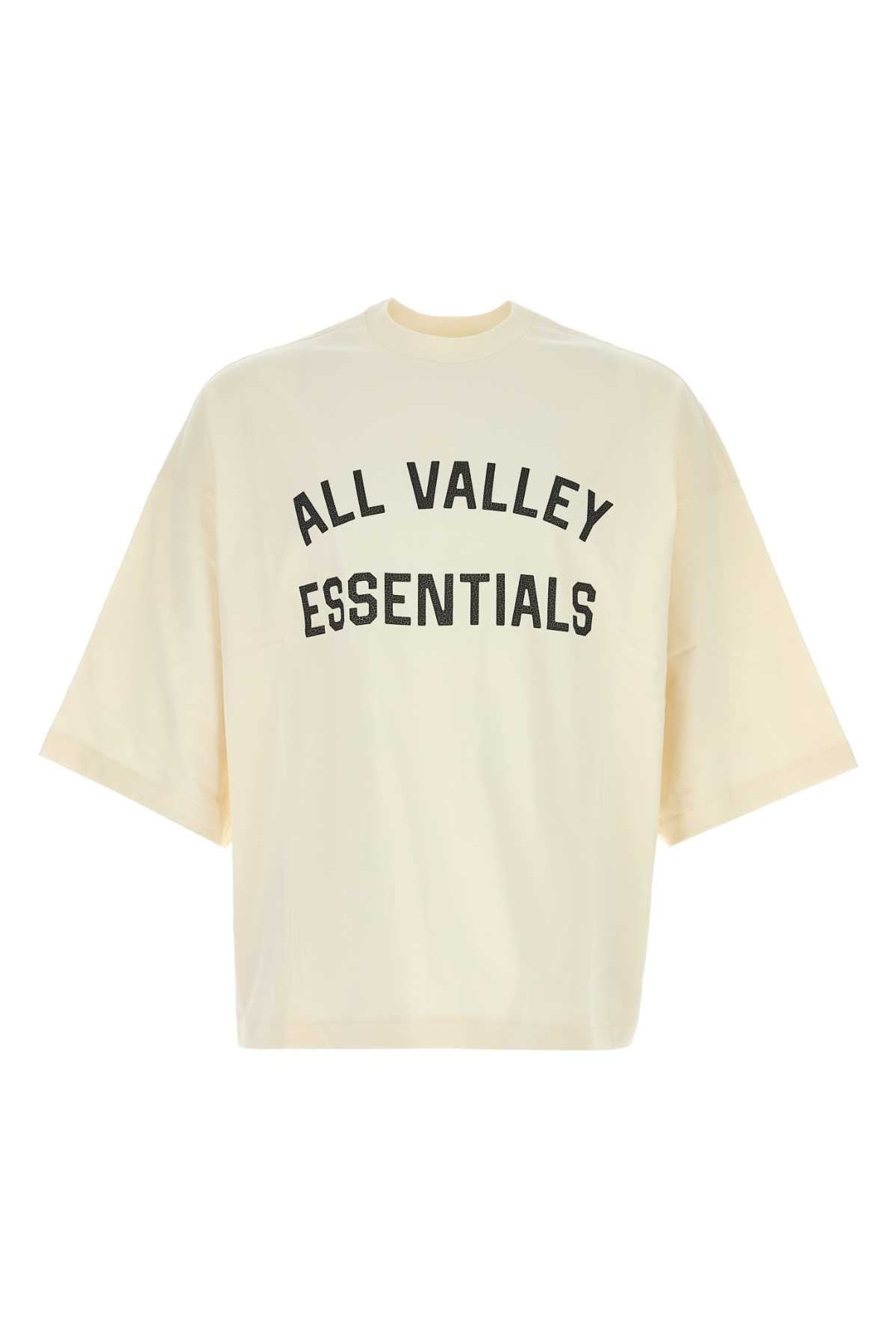 Fear Of God Essential Logo-Printed Cotton Oversize T-Shirt — Beige by Fear Of God Essential