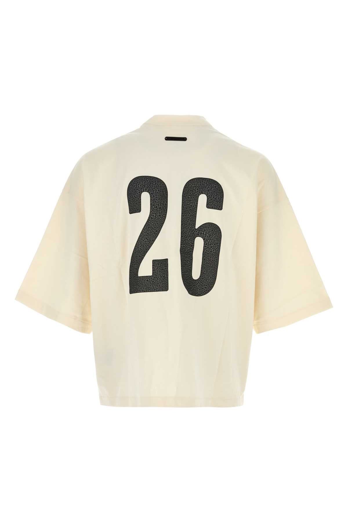 Fear Of God Essential Logo-Printed Cotton Oversize T-Shirt — Beige, view 2