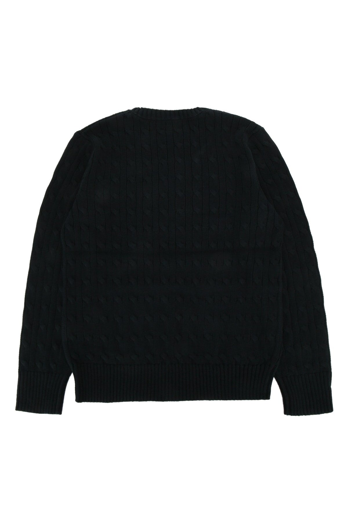 Polo Ralph Lauren Jr Cable Knit Sweater — Black, view 2