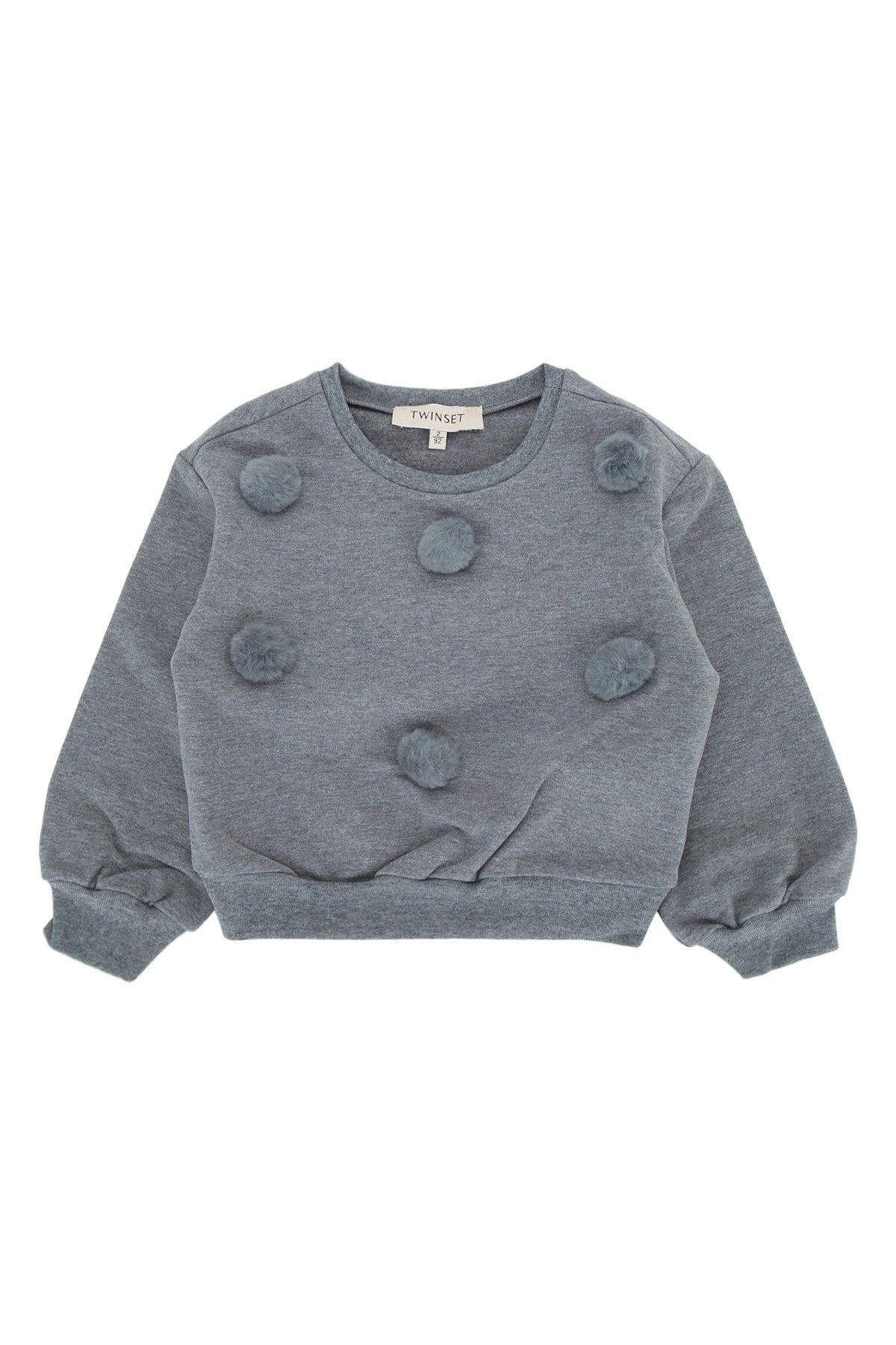 Twin-Set Sweater Pom Pom Sweatshirt — Gray by Twin-Set