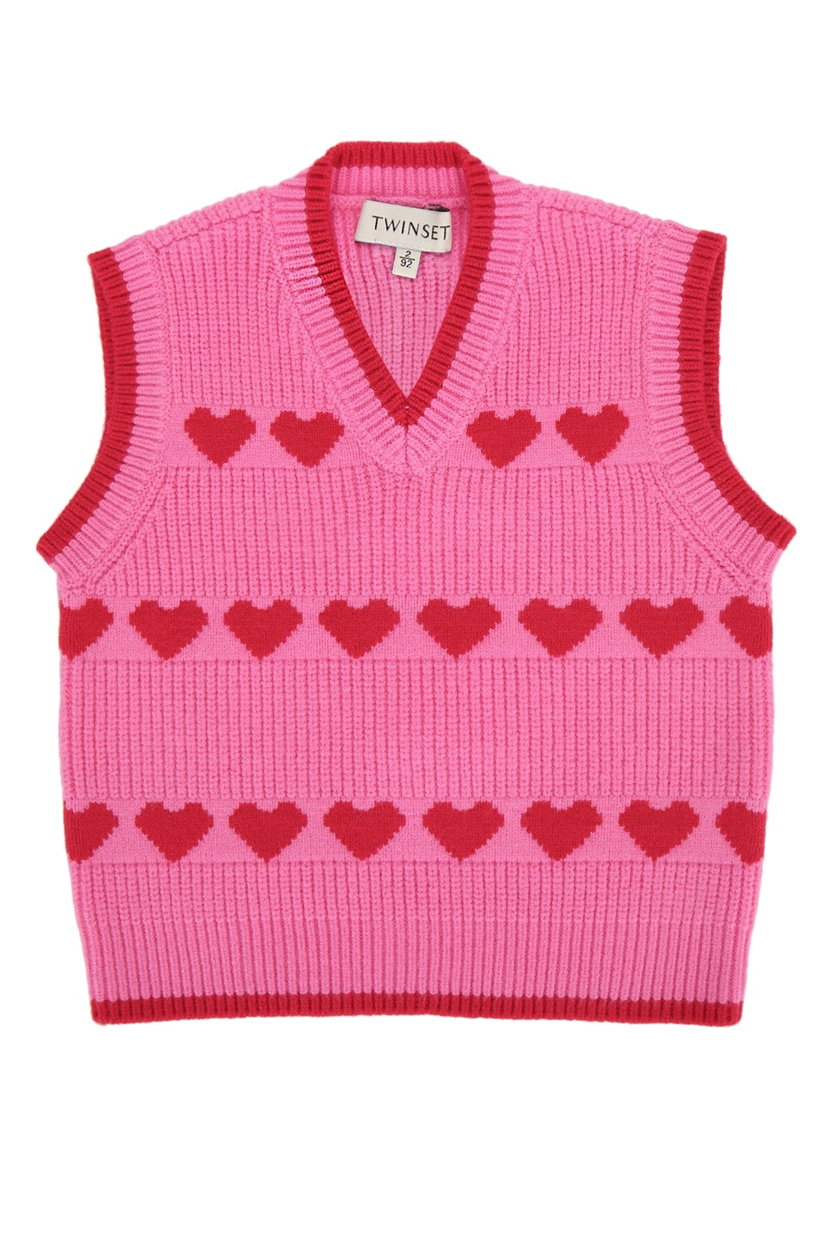 Twin-Set Cuori Sweater Vest — Pink by Twin-Set