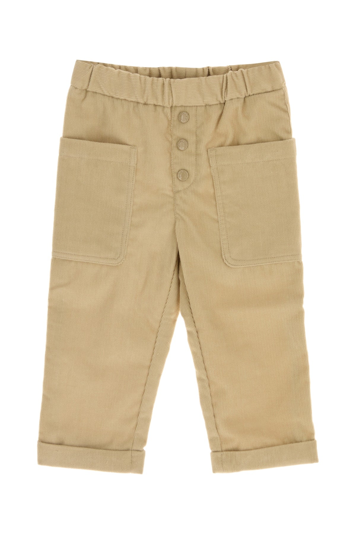 Moncler Jr Ribbed Cotton Trousers — Beige by Moncler Jr