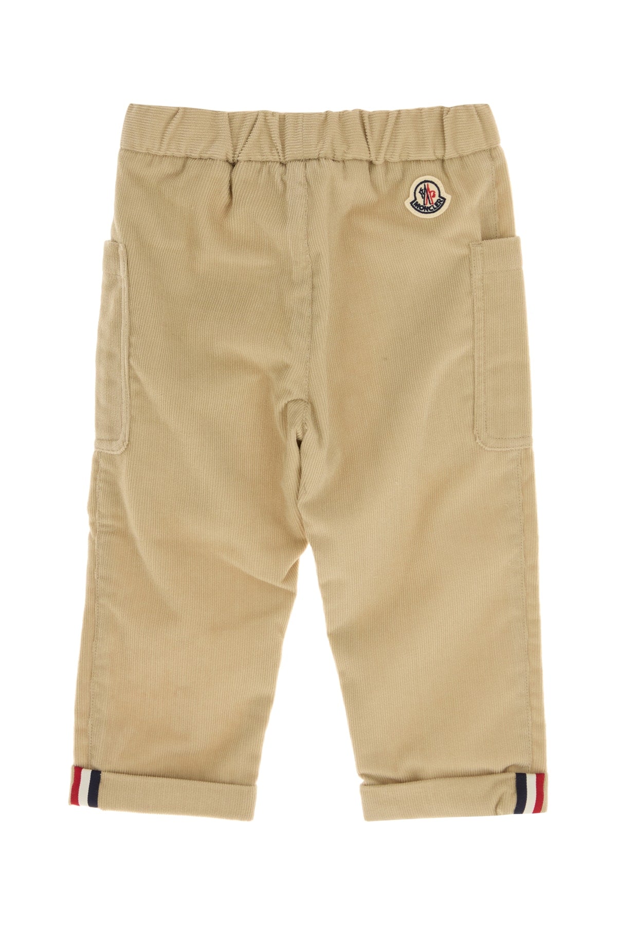 Moncler Jr Ribbed Cotton Trousers — Beige, view 2