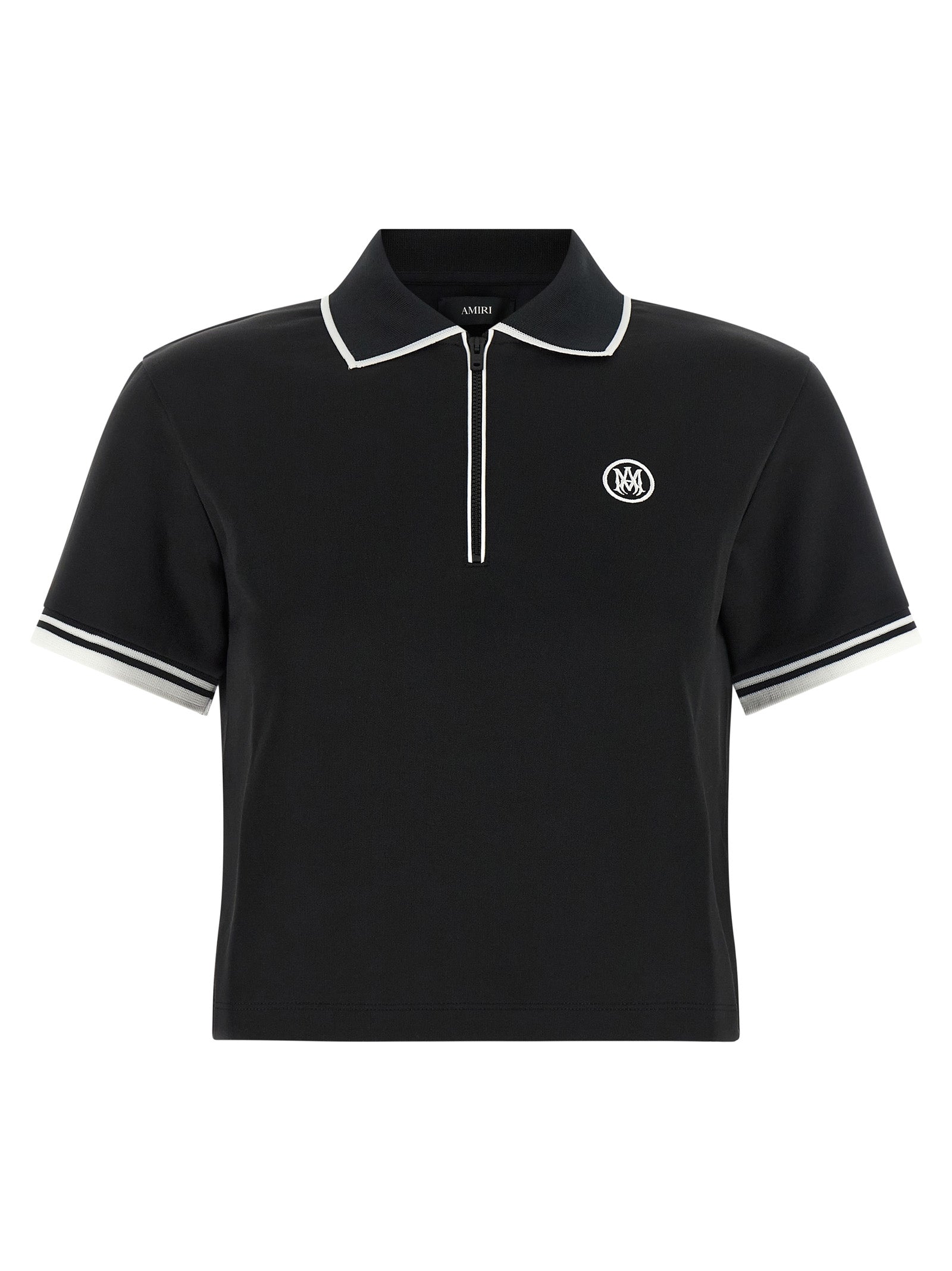 Amiri Half-Zip Logo Polo Polo Shirt — Black by Amiri