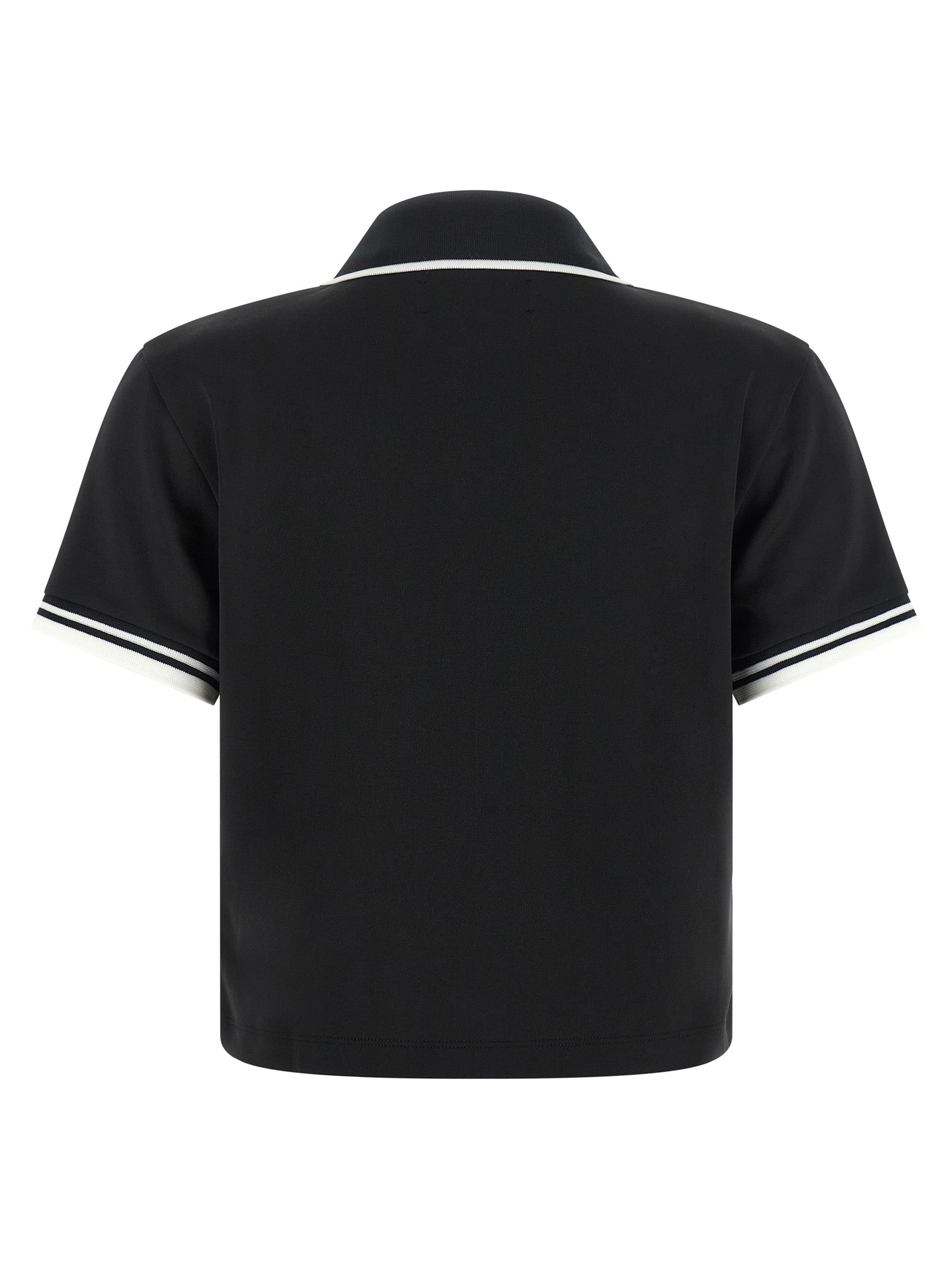 Amiri Half-Zip Logo Polo Polo Shirt — Black, view 2