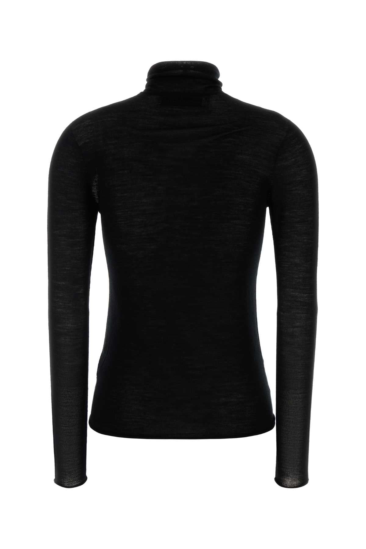 Carven Wool Turtleneck Sweater — Black, view 2