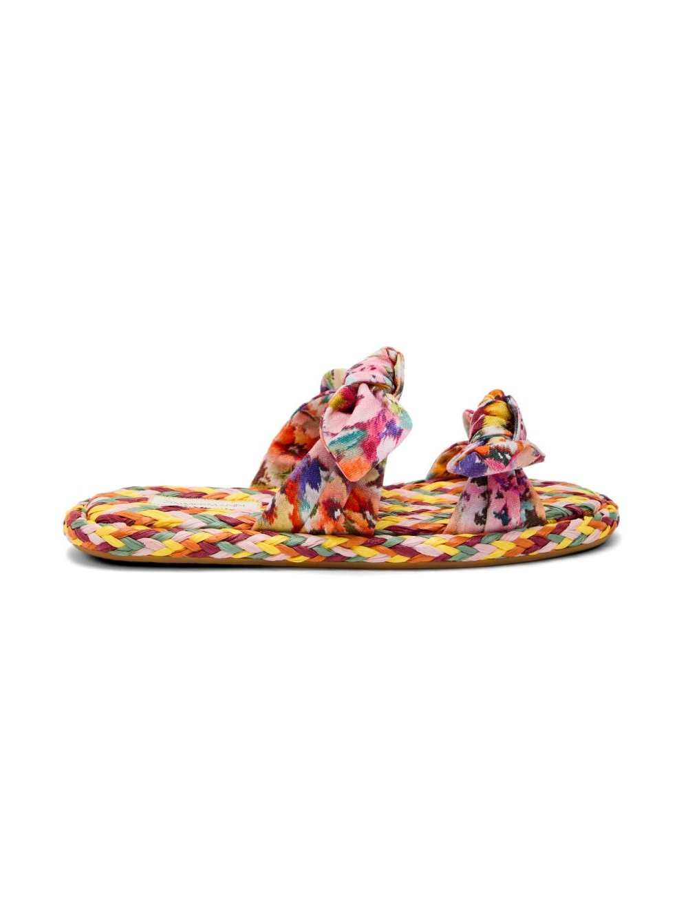 Zimmermann Floral Bow Flat Sandals — Multicolor by Zimmermann