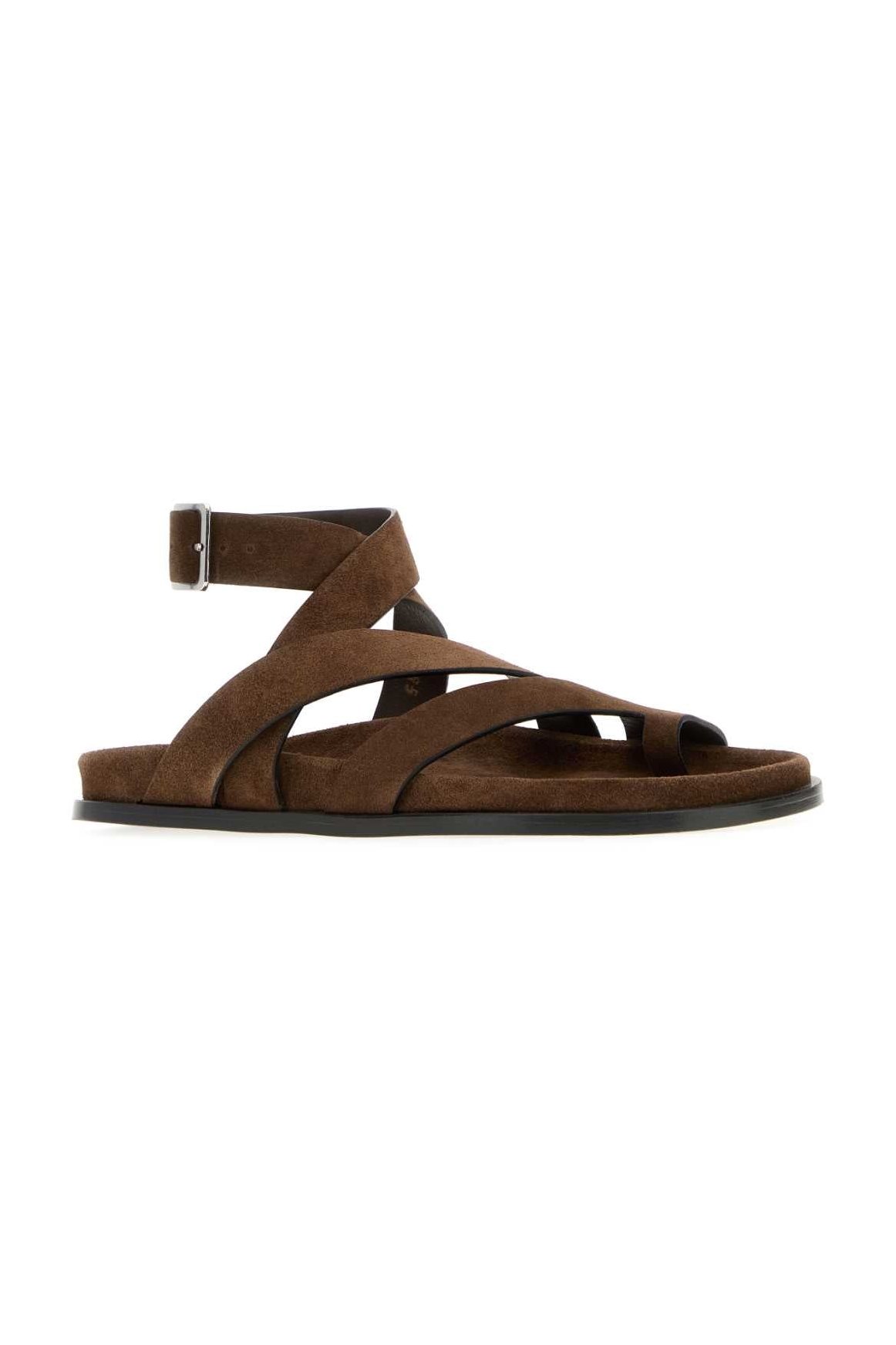 Alohas Suede Sandals — Brown, view 2