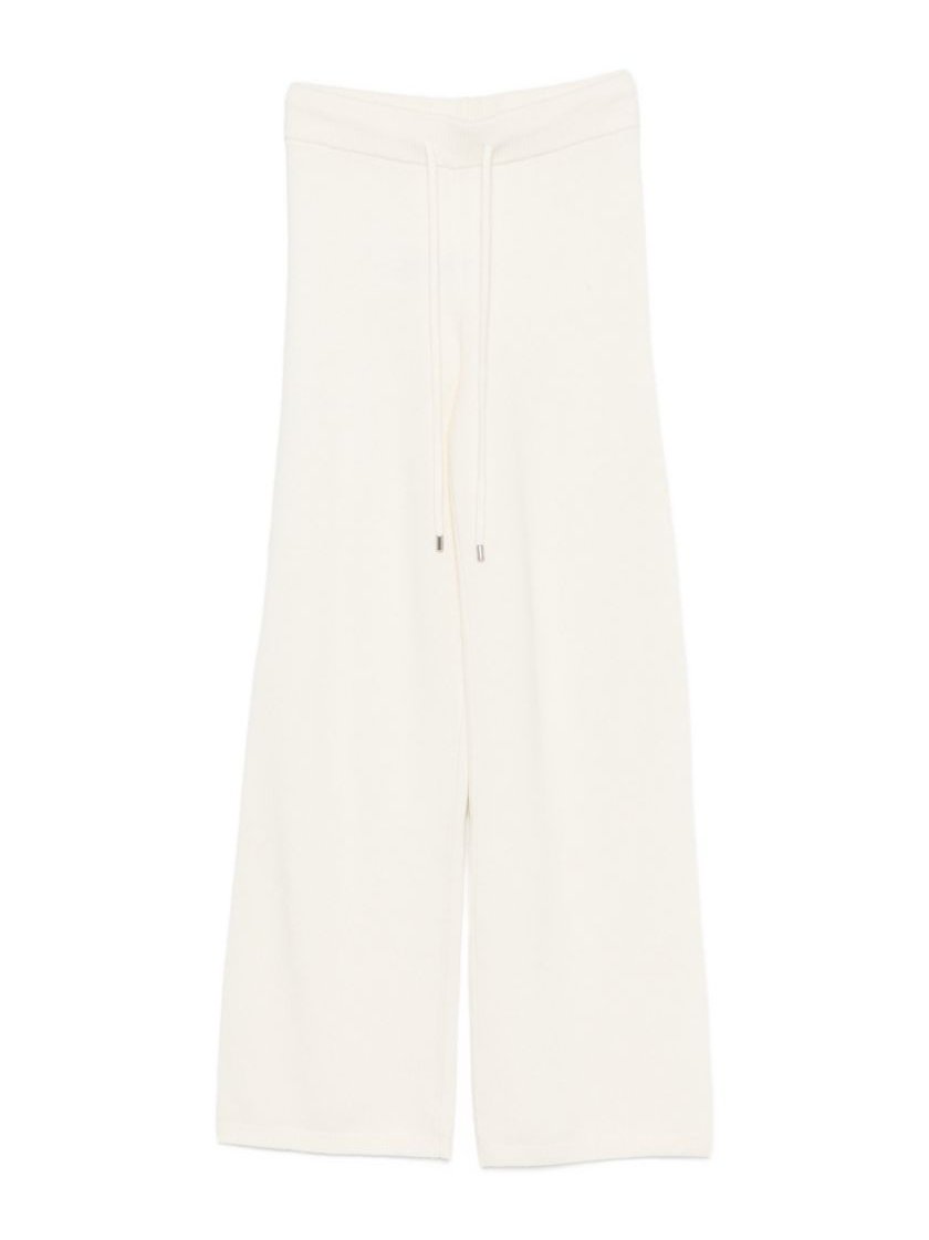 Ermanno Firenze Fine Knit Drawstring Trousers — White by Ermanno Firenze