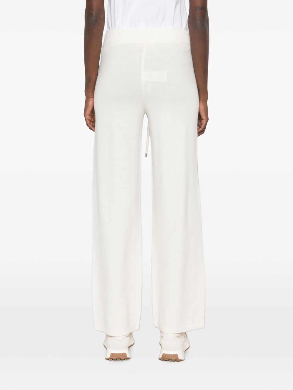 Ermanno Firenze Fine Knit Drawstring Trousers — White, view 5
