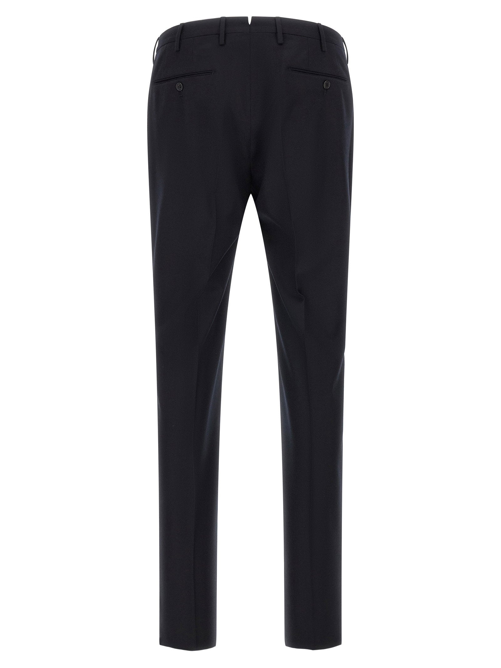Incotex Virgin Wool Tailored Trousers — Black, view 2