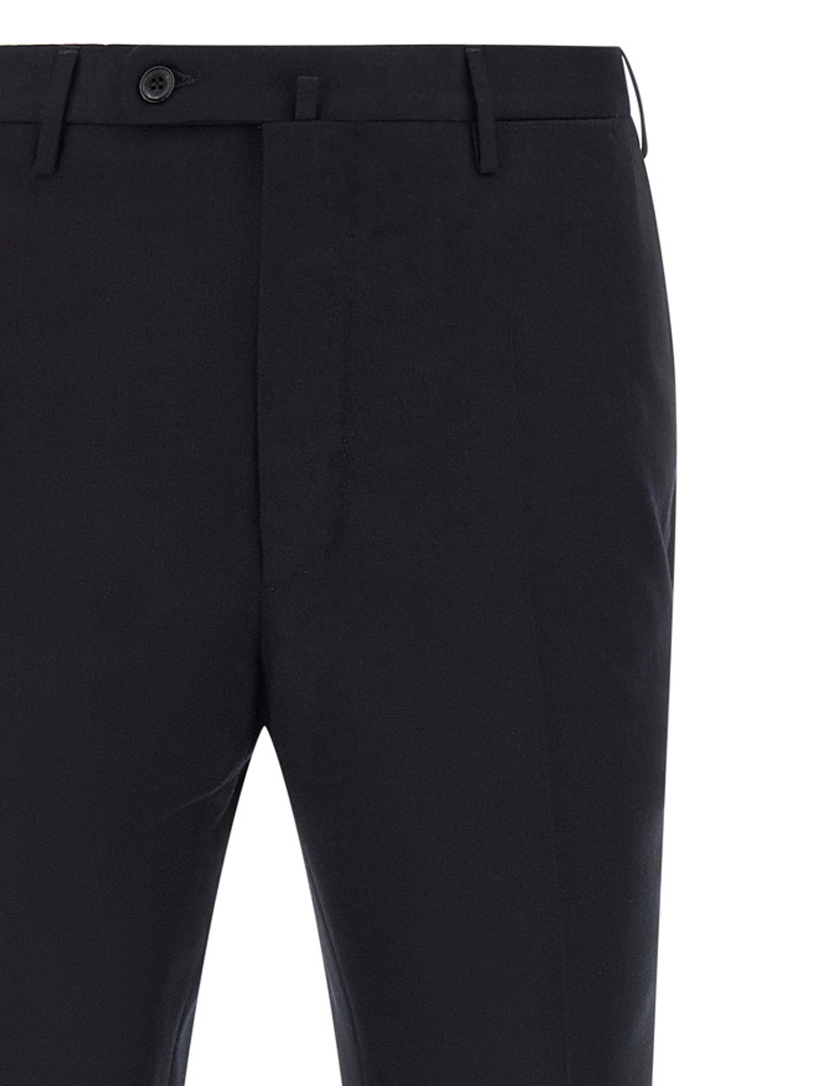 Incotex Virgin Wool Tailored Trousers — Black, view 3