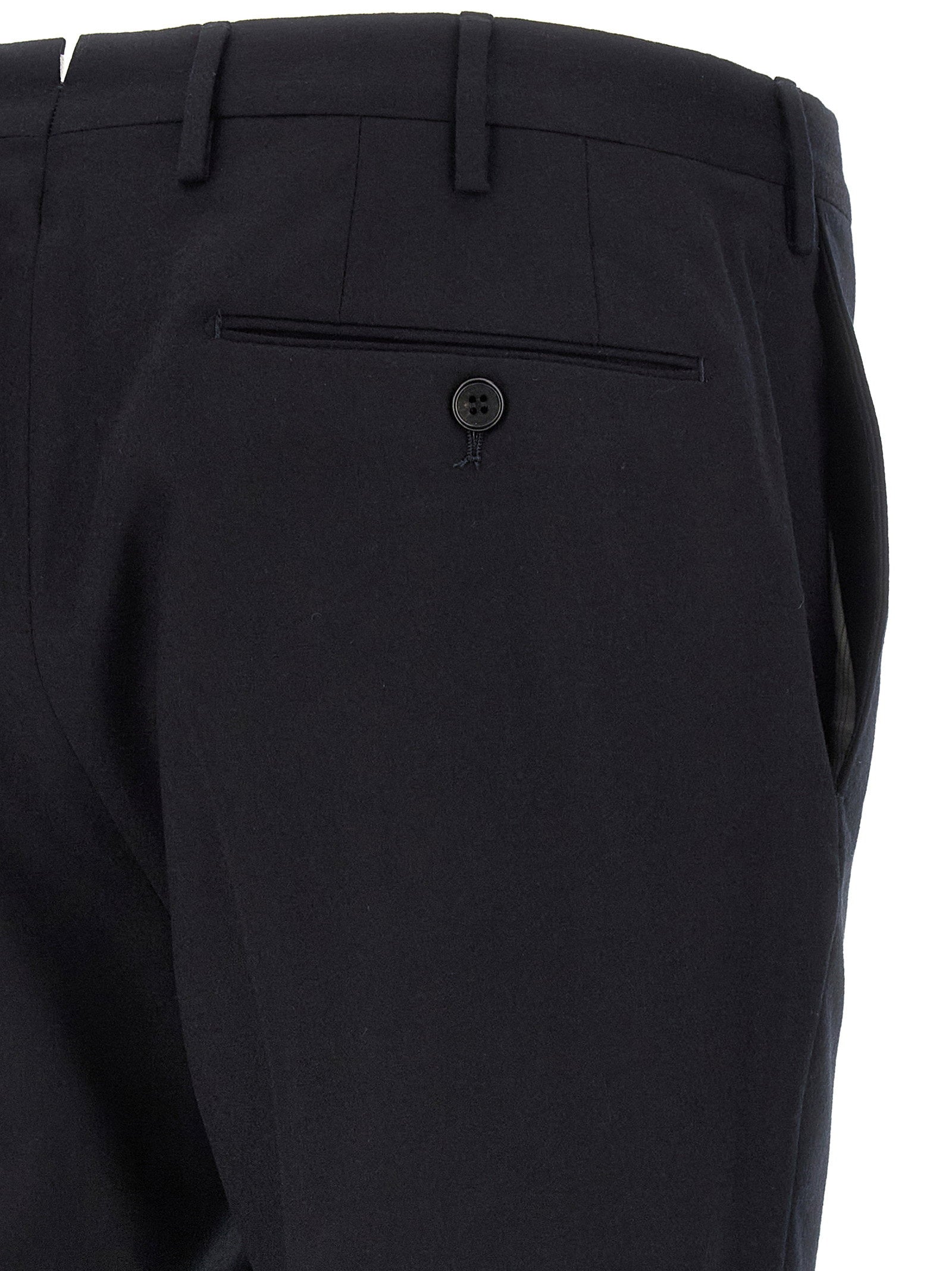 Incotex Virgin Wool Tailored Trousers — Black, view 4
