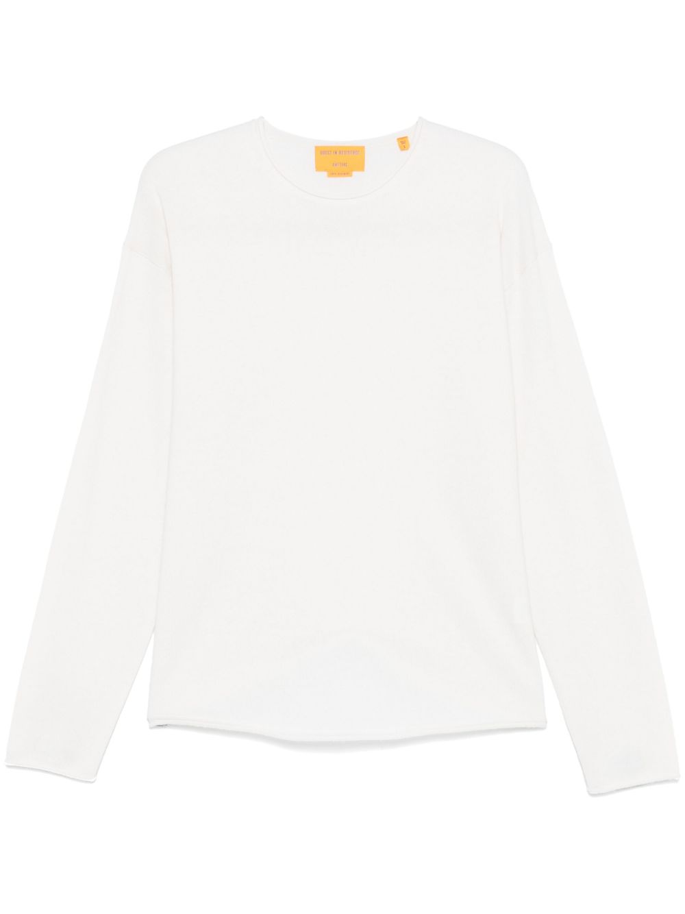 GUEST IN RESIDENCE Rolled Trim Sweater — Ecru by Guest In Residence