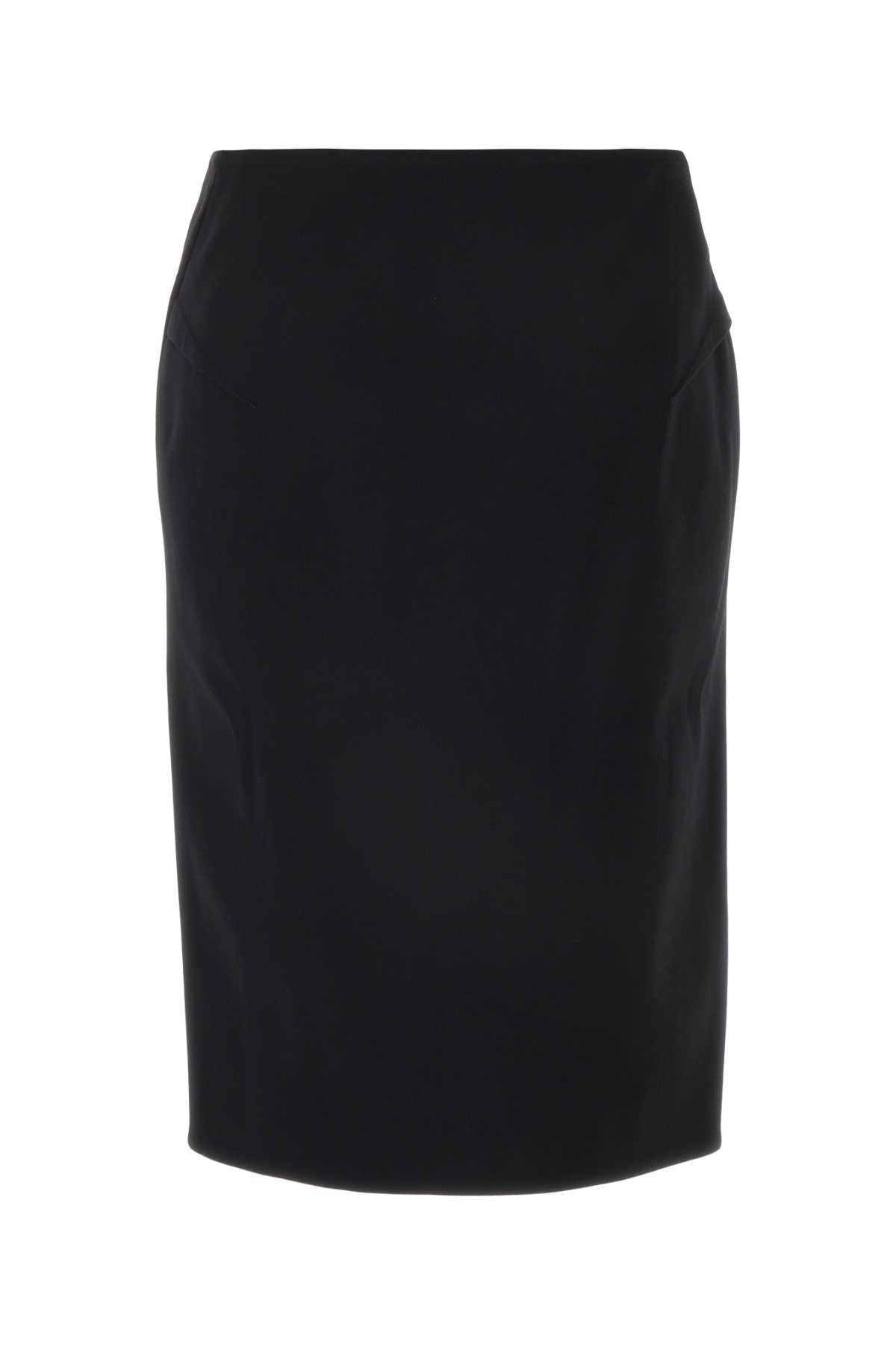 Versace Virgin Wool Pencil Skirt — Black, view 2