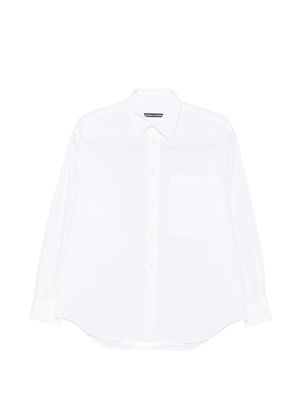 NICHOLSON & NICHOLSON Pussy-Bow Cotton Blouse — White by NICHOLSON & NICHOLSON