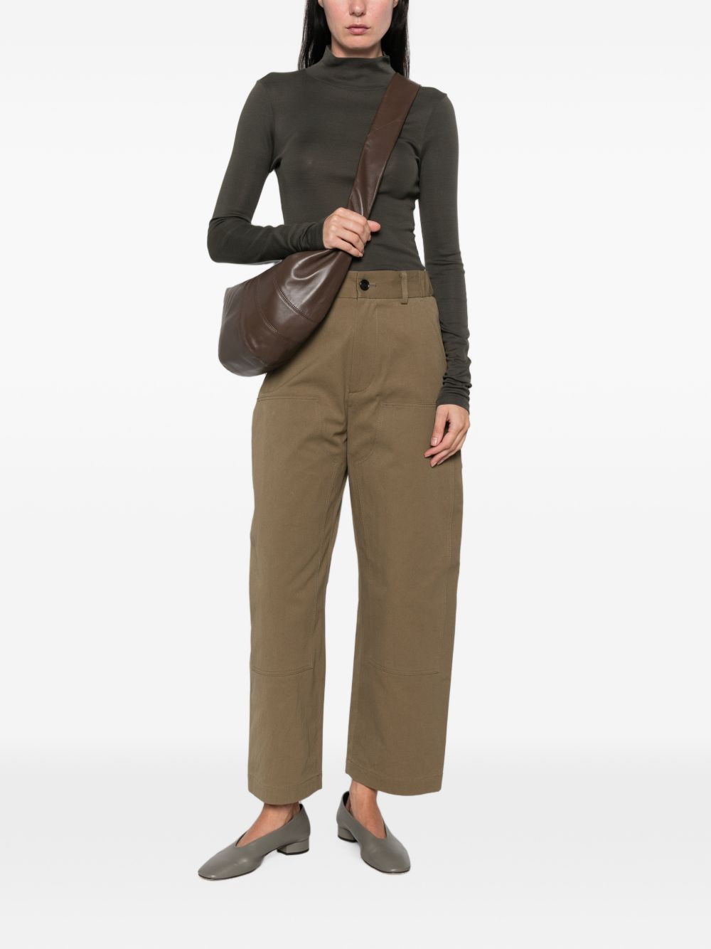 NICHOLSON & NICHOLSON Cotton Trousers — Khaki, view 2