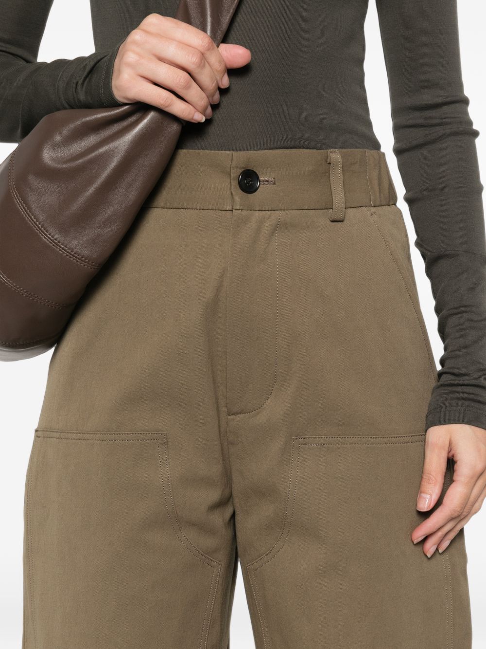 NICHOLSON & NICHOLSON Cotton Trousers — Khaki, view 3