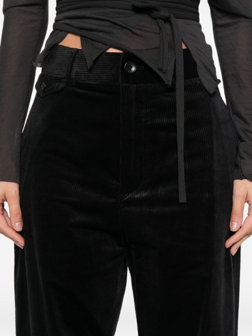 NICHOLSON & NICHOLSON Corduroy Trousers — Black, view 3