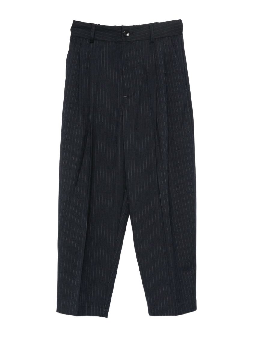 NICHOLSON & NICHOLSON Pinstriped Trousers — Navy by NICHOLSON & NICHOLSON
