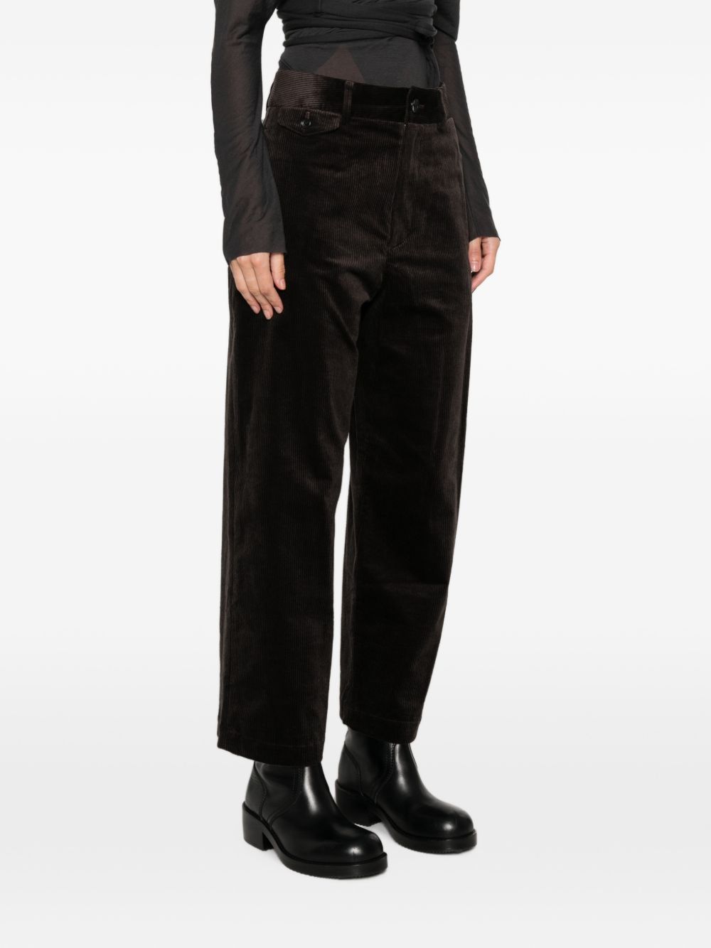 NICHOLSON & NICHOLSON Brown Corduroy Trousers — Brown, view 5