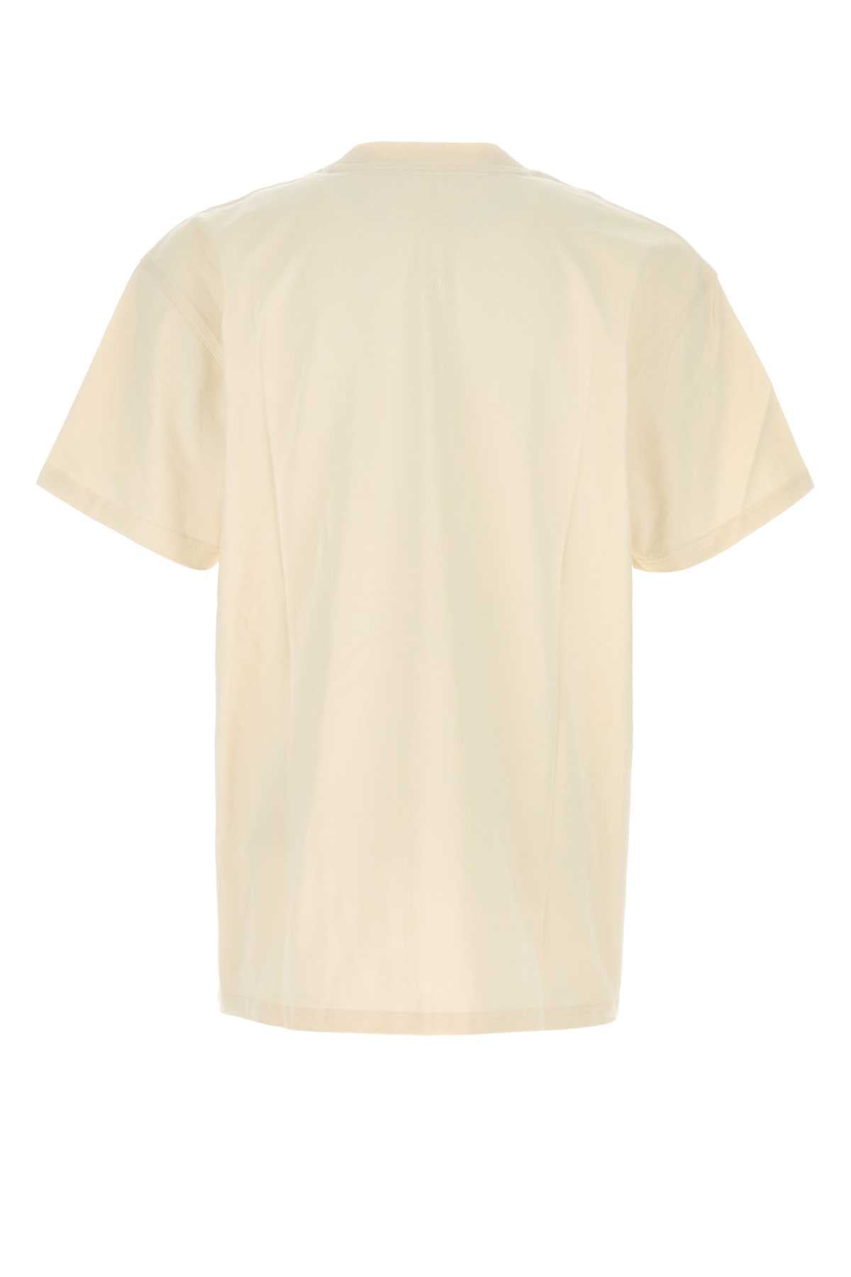 Carhartt Wip Logo-Embroidered Cotton T-Shirt — Beige, view 2