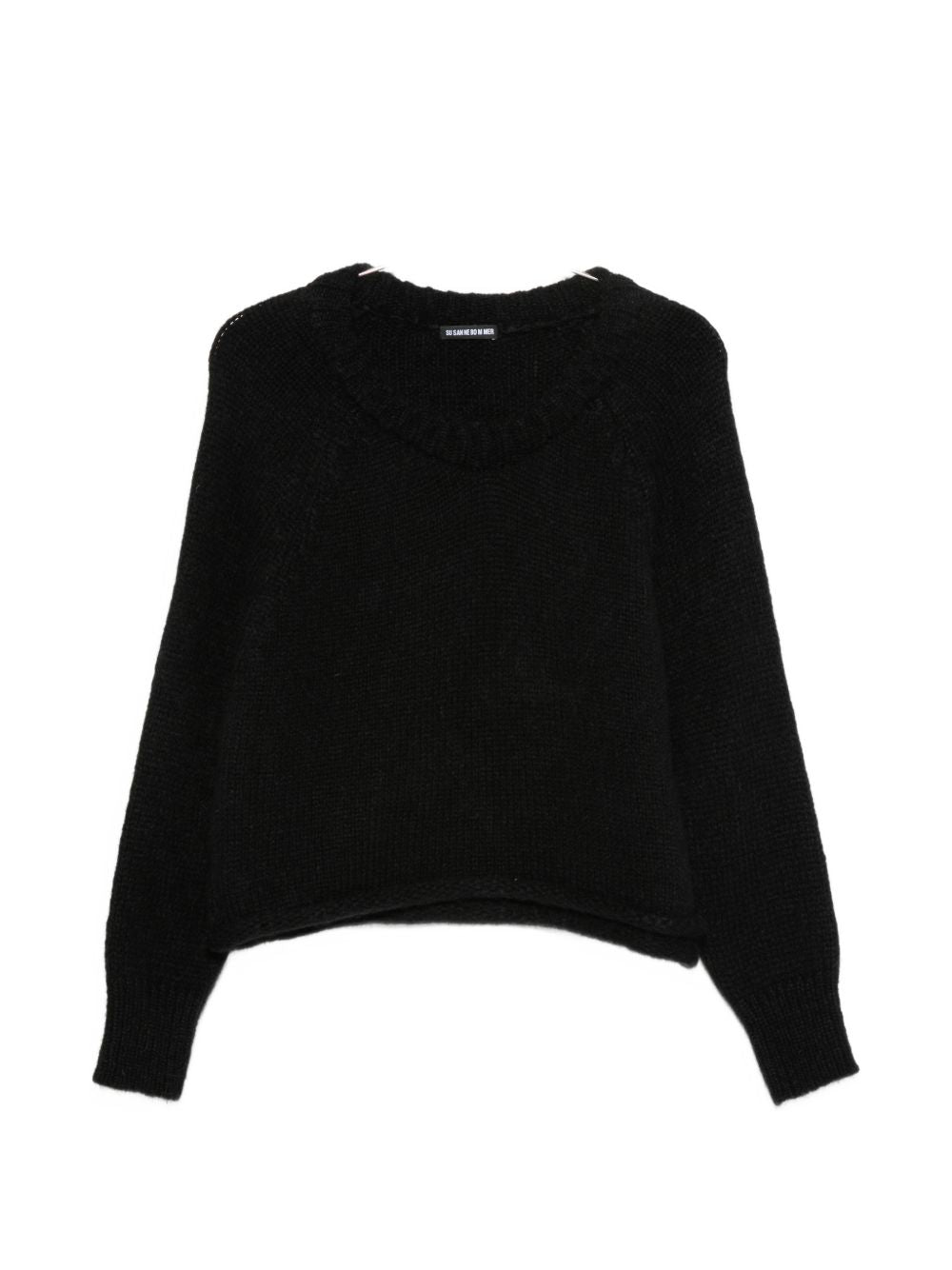 SUSANNE BOMMER Ribbed Wool Crewneck Sweater — Black by SUSANNE BOMMER