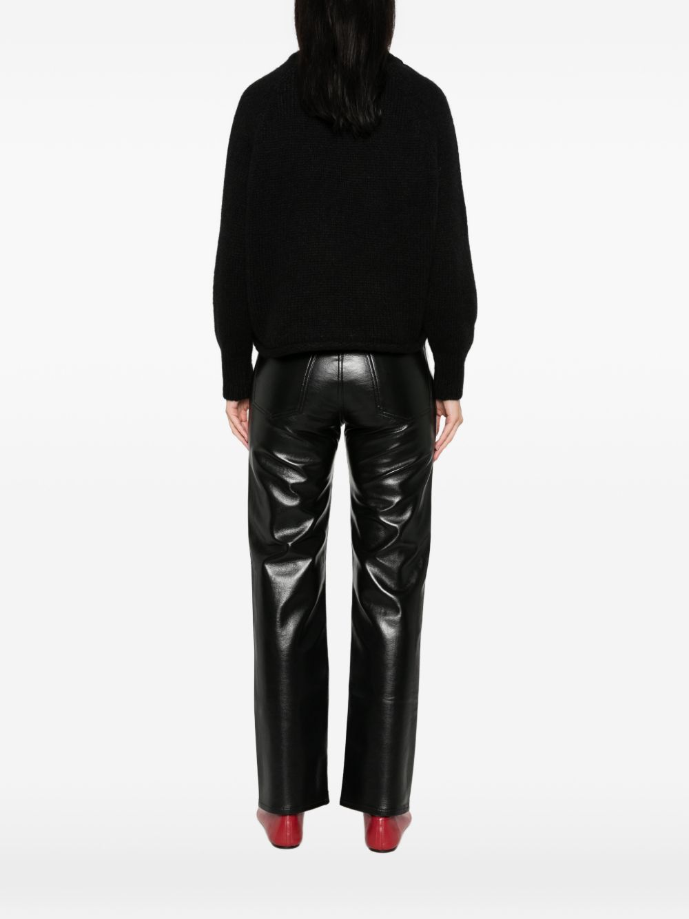 SUSANNE BOMMER Ribbed Wool Crewneck Sweater — Black, view 5