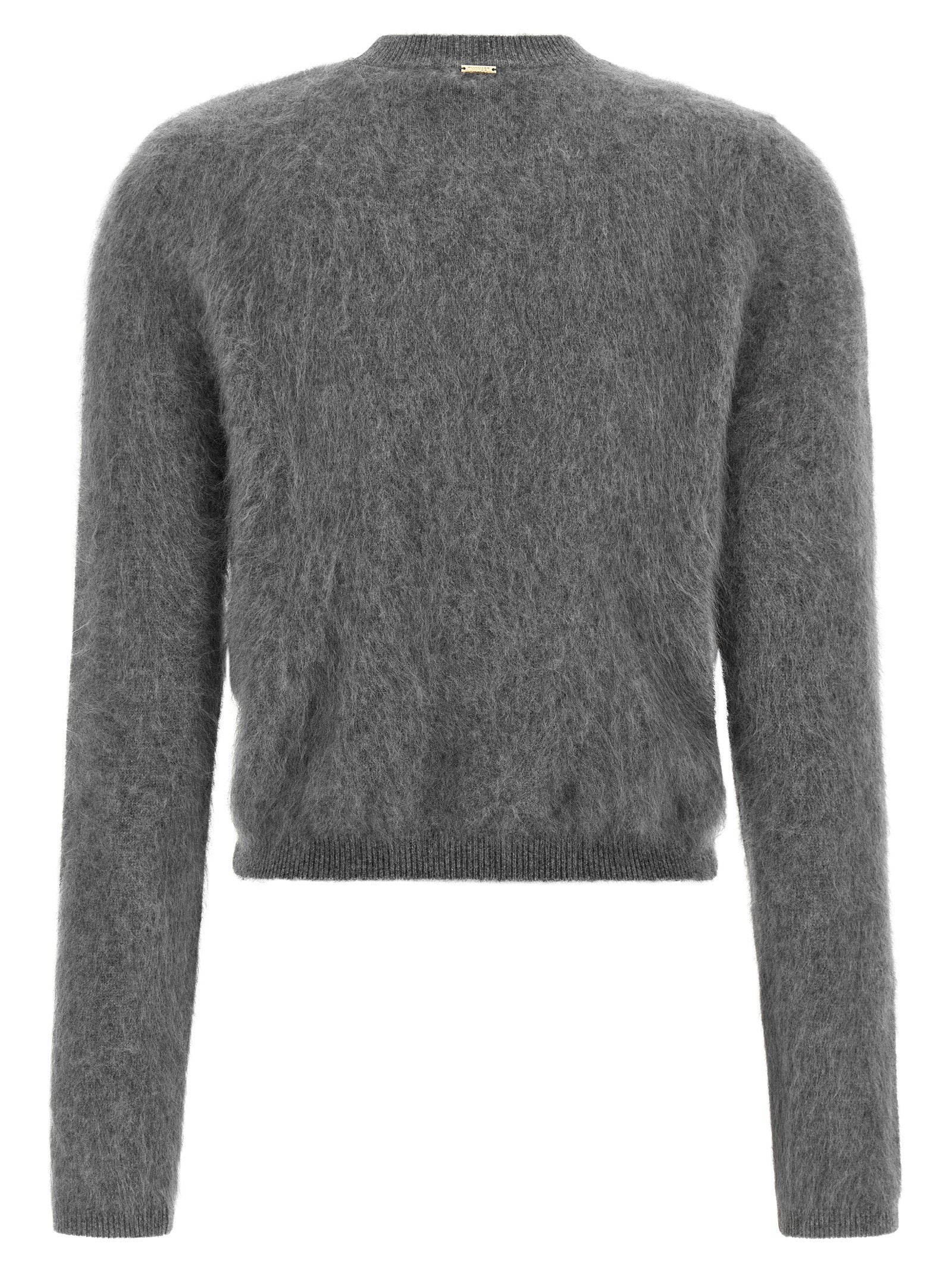 Twin Set Brushed Wool-Cashmere-Silk Blend Sweater — Gray, view 2