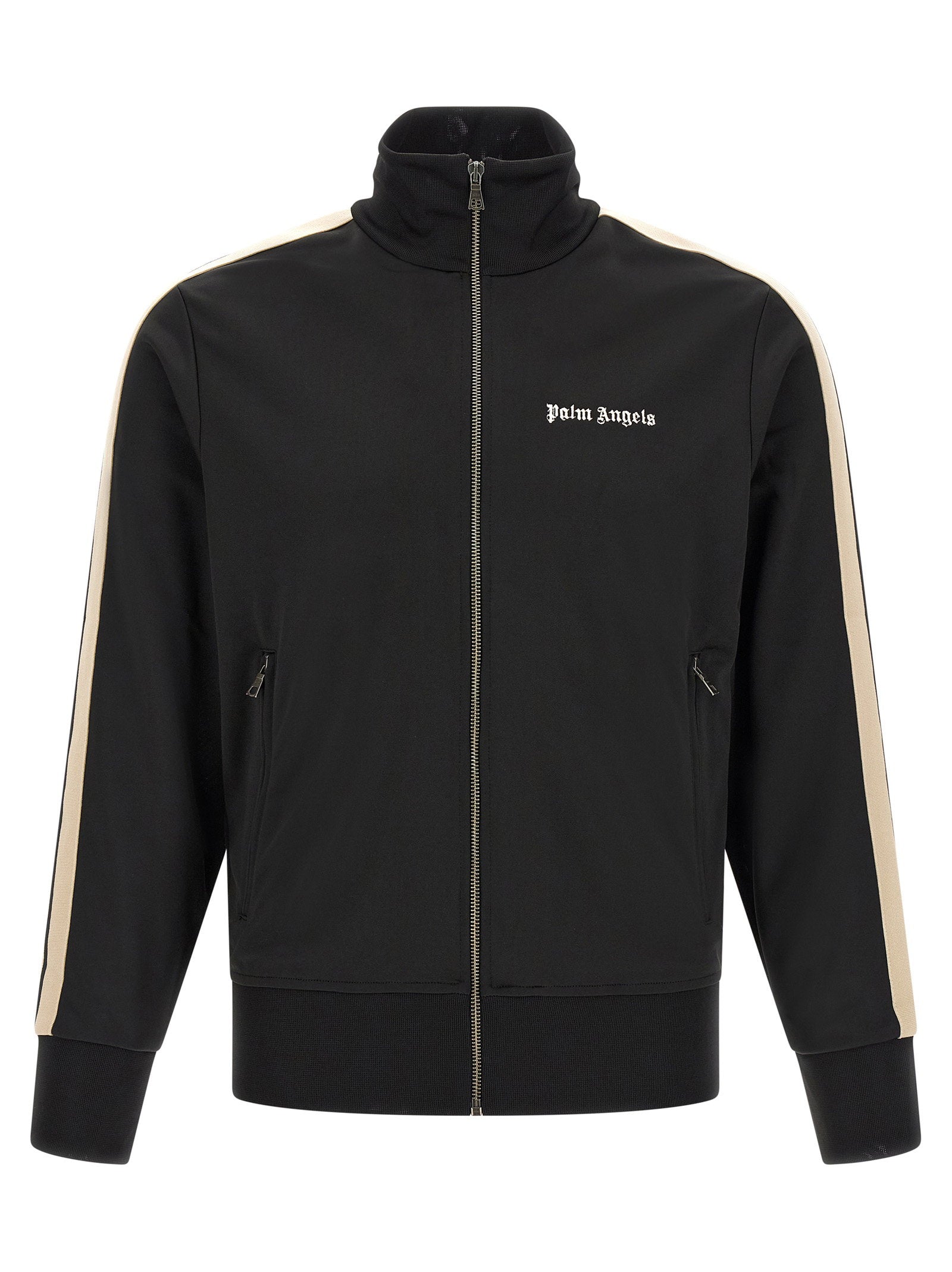Palm Angels Track-Stripe Technical Sweatshirt — Black - L by Palm Angels