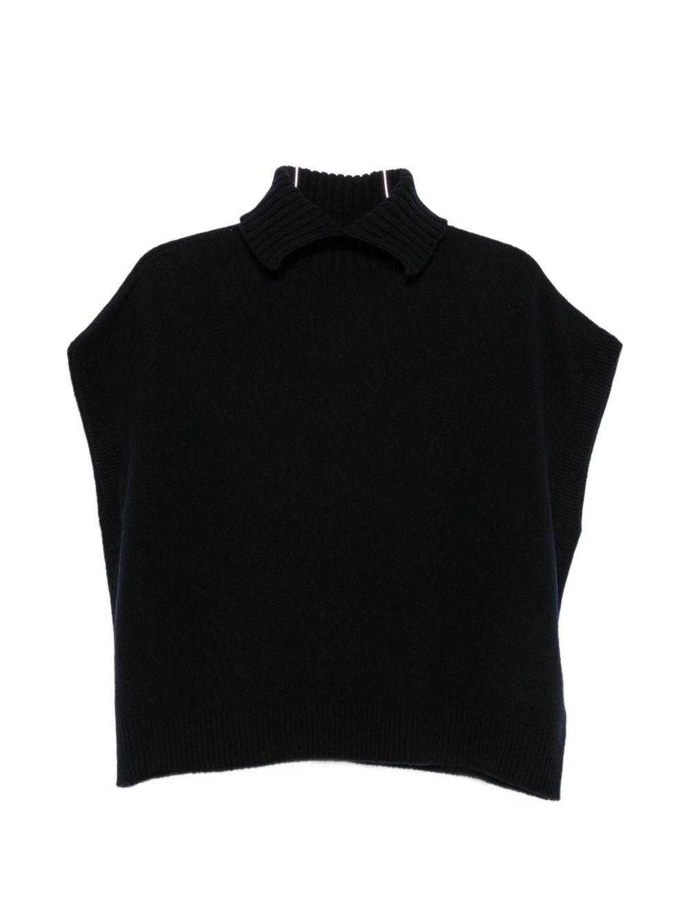 NICHOLSON & NICHOLSON Ribbed Wool Knit Vest — Black by NICHOLSON & NICHOLSON