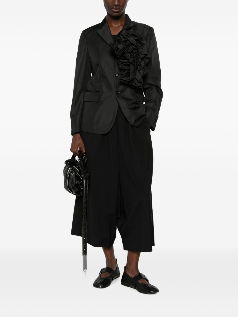 Comme Des Garcons Elasticated Waistband Trousers — Black, view 2