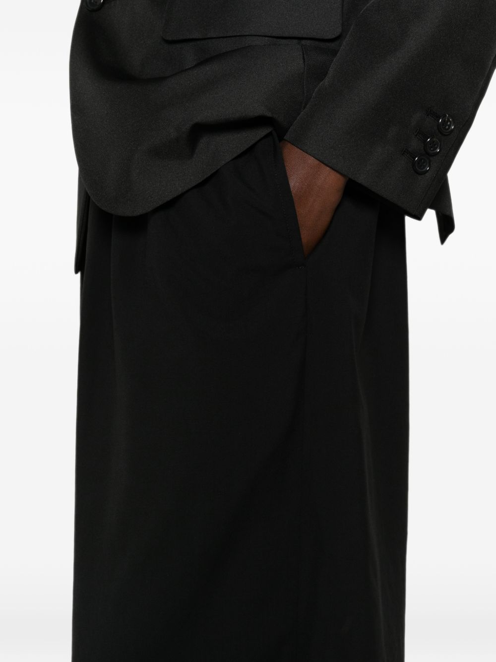 Comme Des Garcons Elasticated Waistband Trousers — Black, view 4