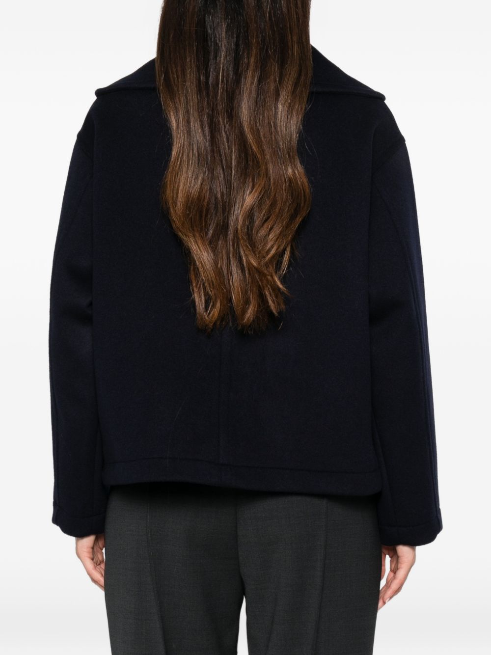 NICHOLSON & NICHOLSON Felted Wool Sailor Collar Jacket — Navy, view 5