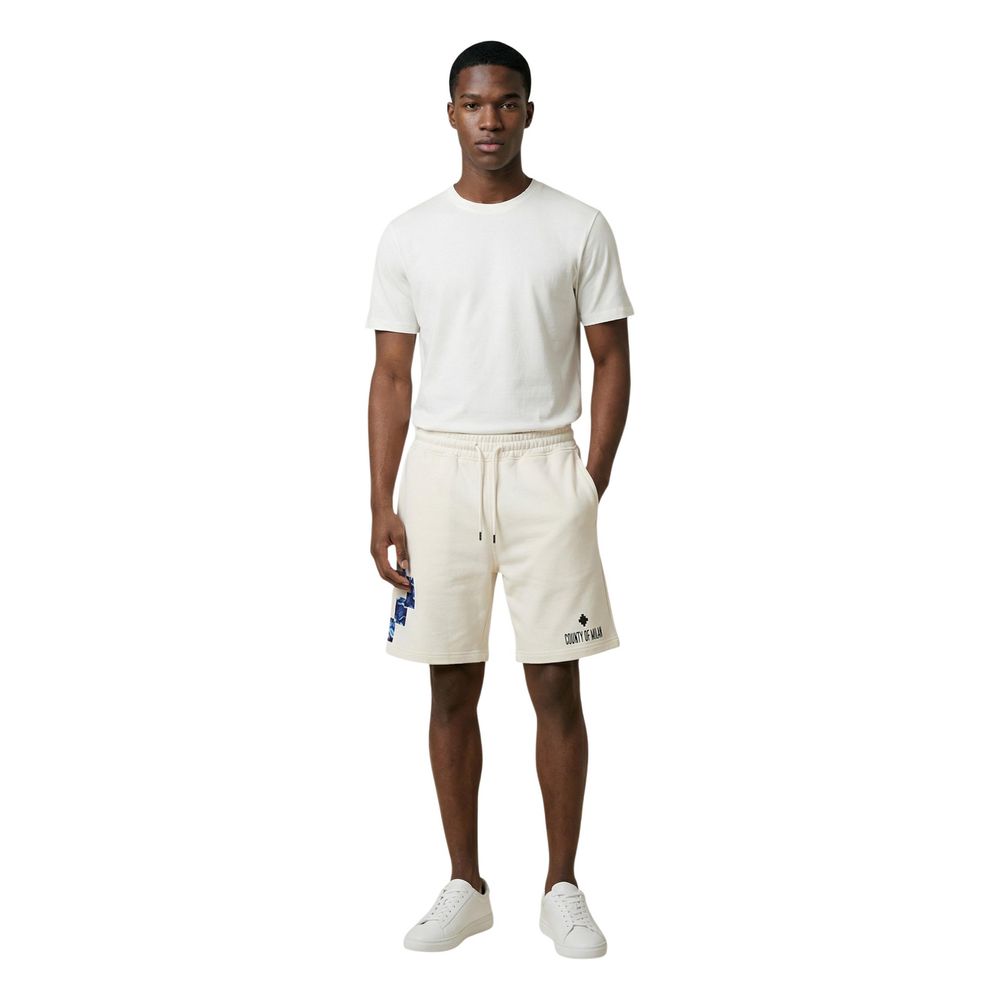 County Of Milan Cotton Bermuda Shorts — Cream, view 5