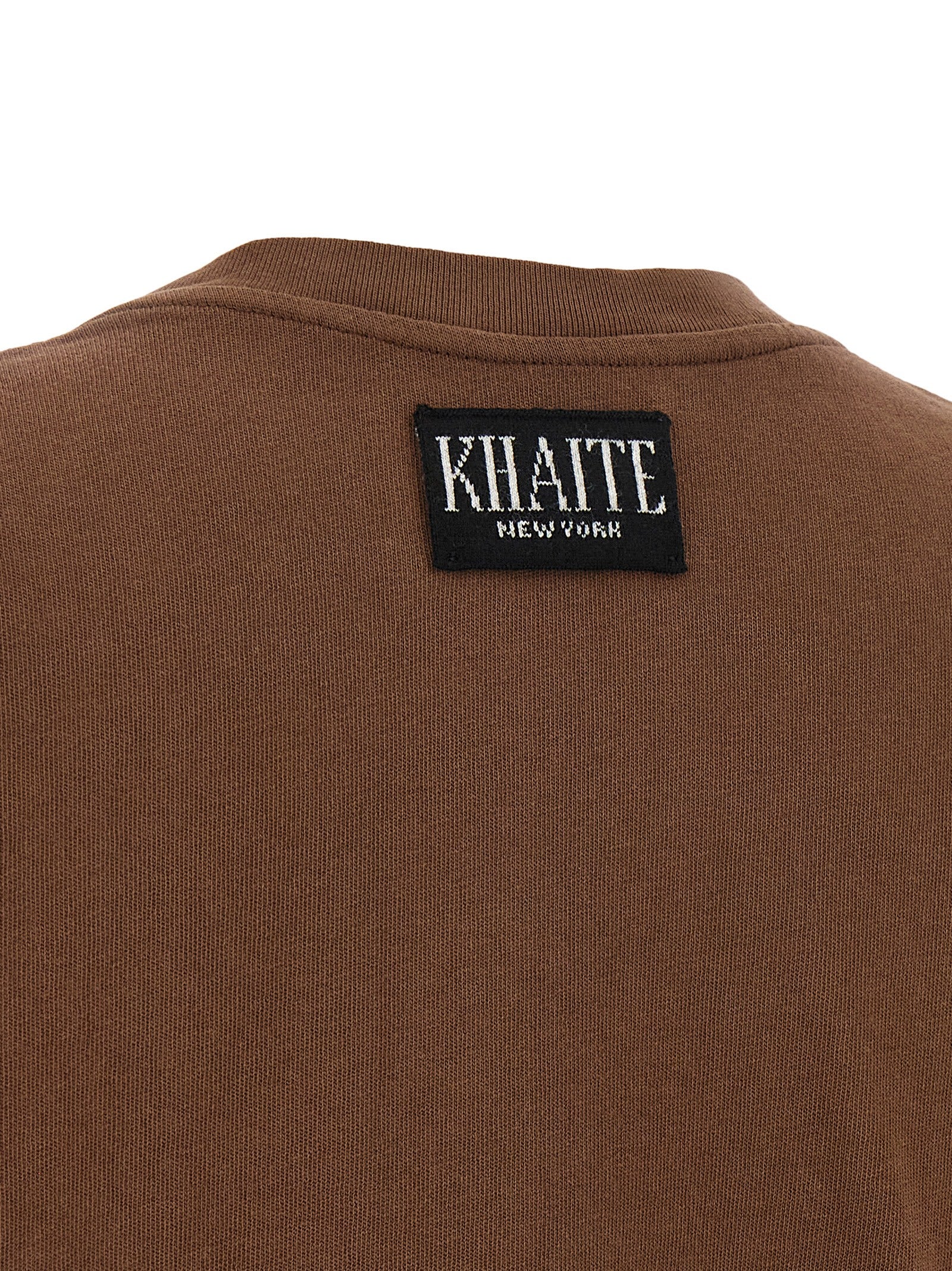 Khaite Emmylou T-Shirt — Brown, view 4