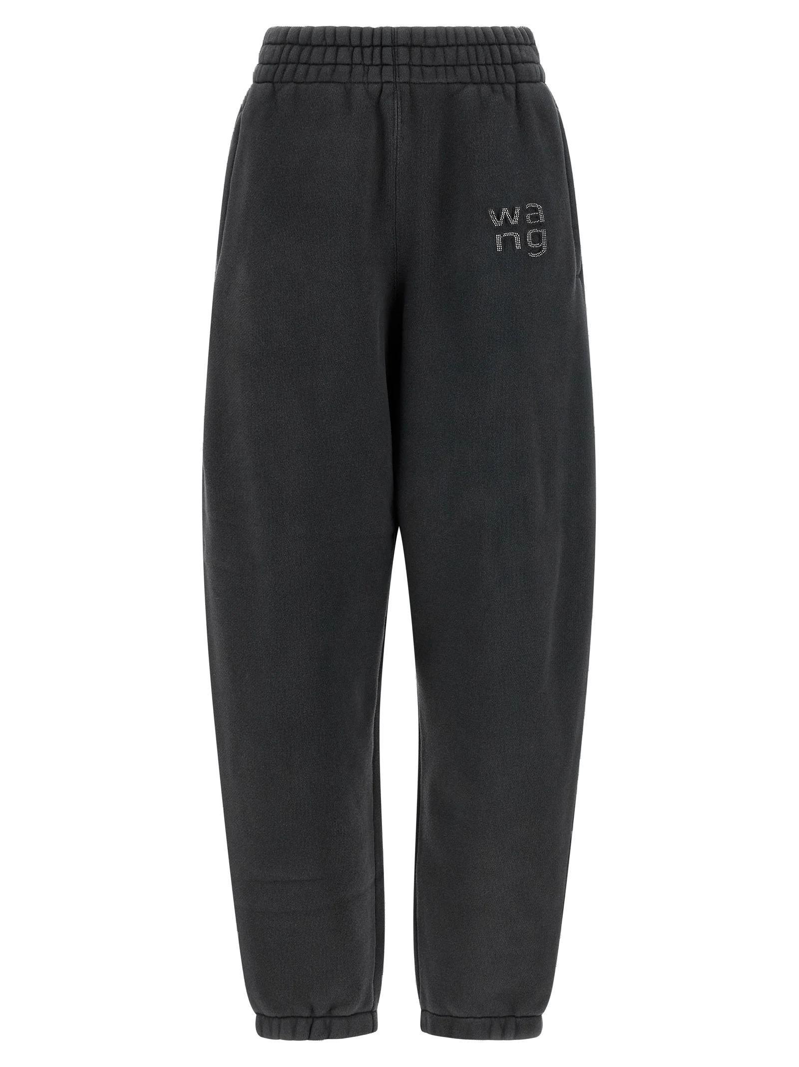 T By Alexander Wang Rhinestone Logo Cotton Joggers — Black by T By Alexander Wang