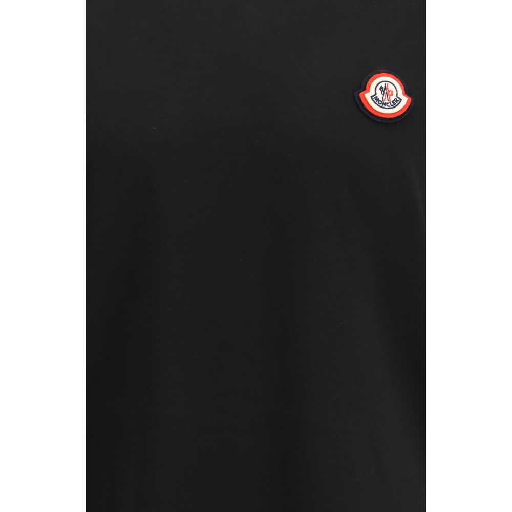 Moncler Logo-Patched Cotton T-Shirt — Black, view 3
