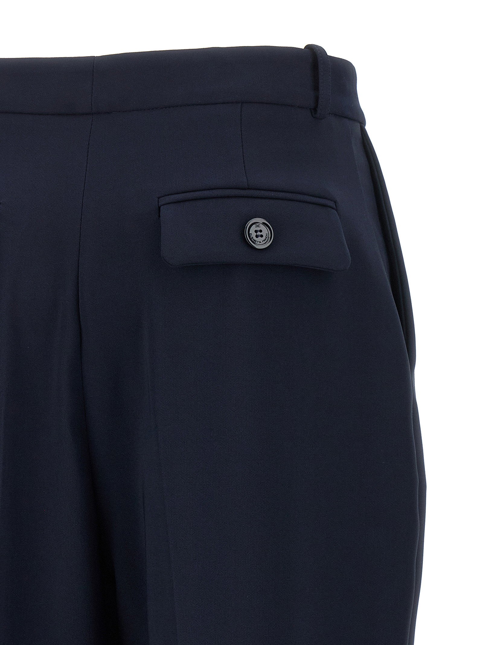 Elisabetta Franchi High-Waist Crepe Trousers, view 4