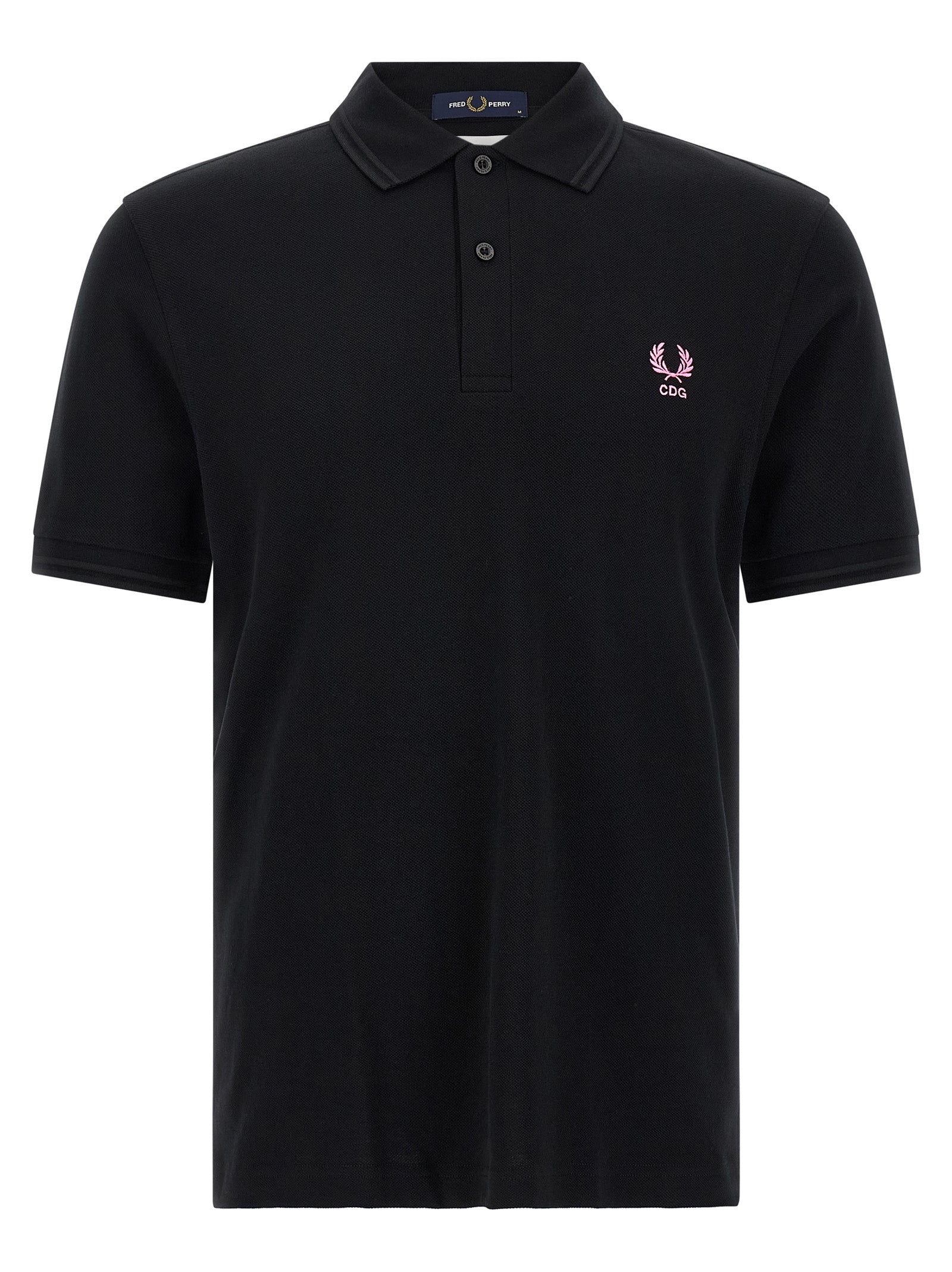 Comme des Garçons Embroidered Logo Cotton Piqué Polo — Black by Comme Des Garcons